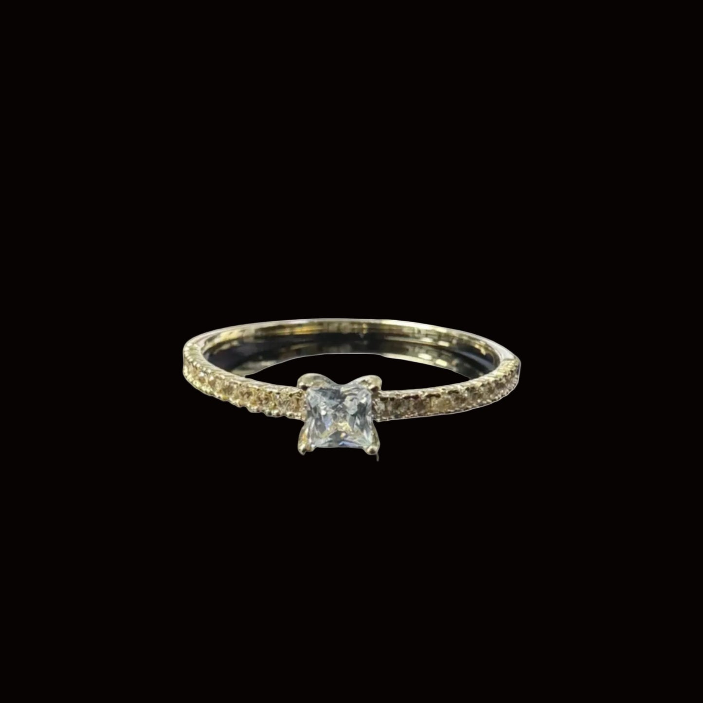 14K GOLD RING CZ SQUARE CENTER ( 1.3GR )
