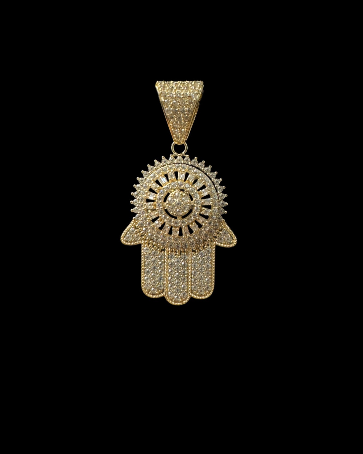 PENDANT HAMSA CZ SPIN 4GR 14K