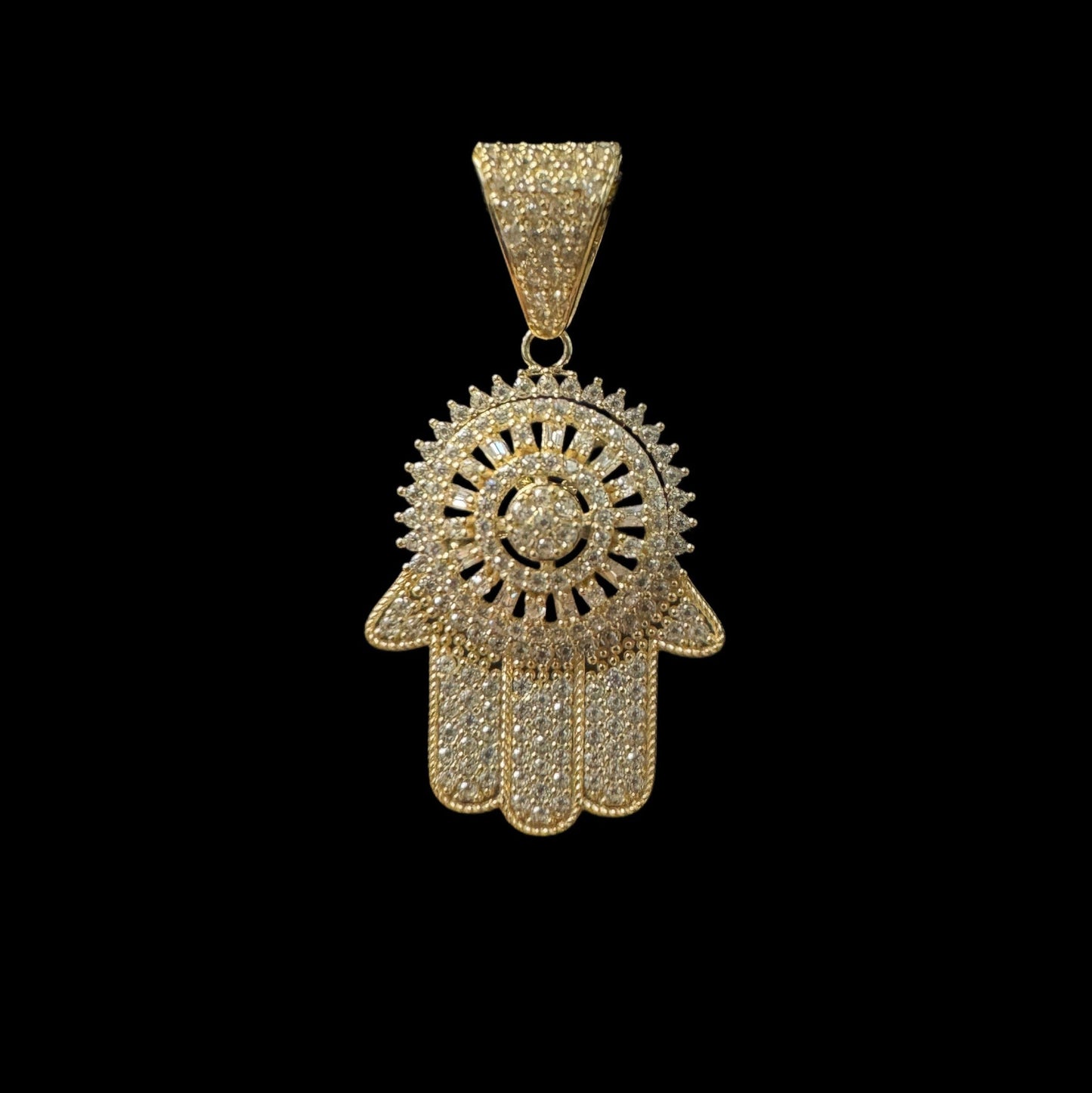 14K PENDANT HAMSA CZ SPIN (4GR)