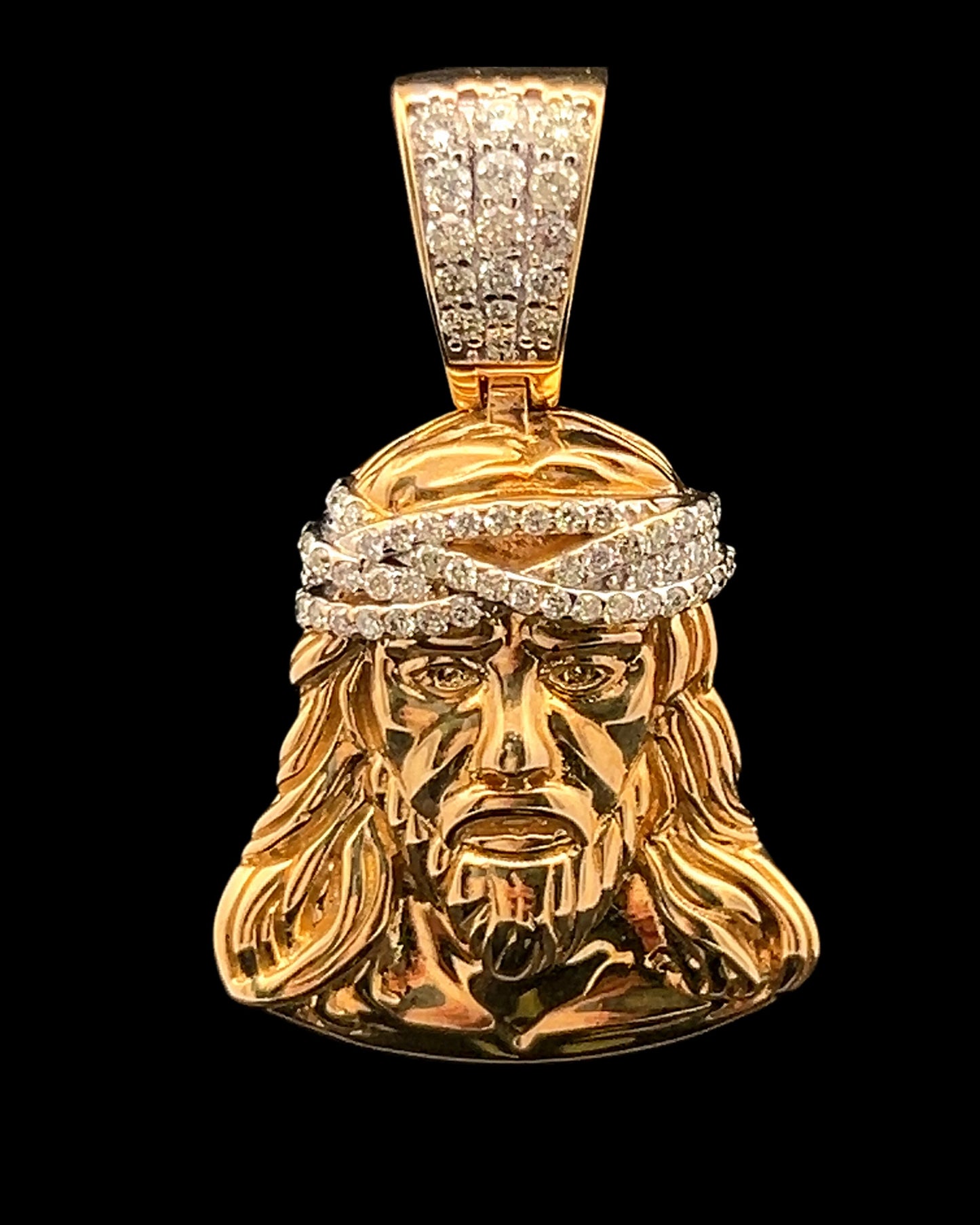 Yellow Gold Jesus Piece 0.62CT 8.9GR 14K