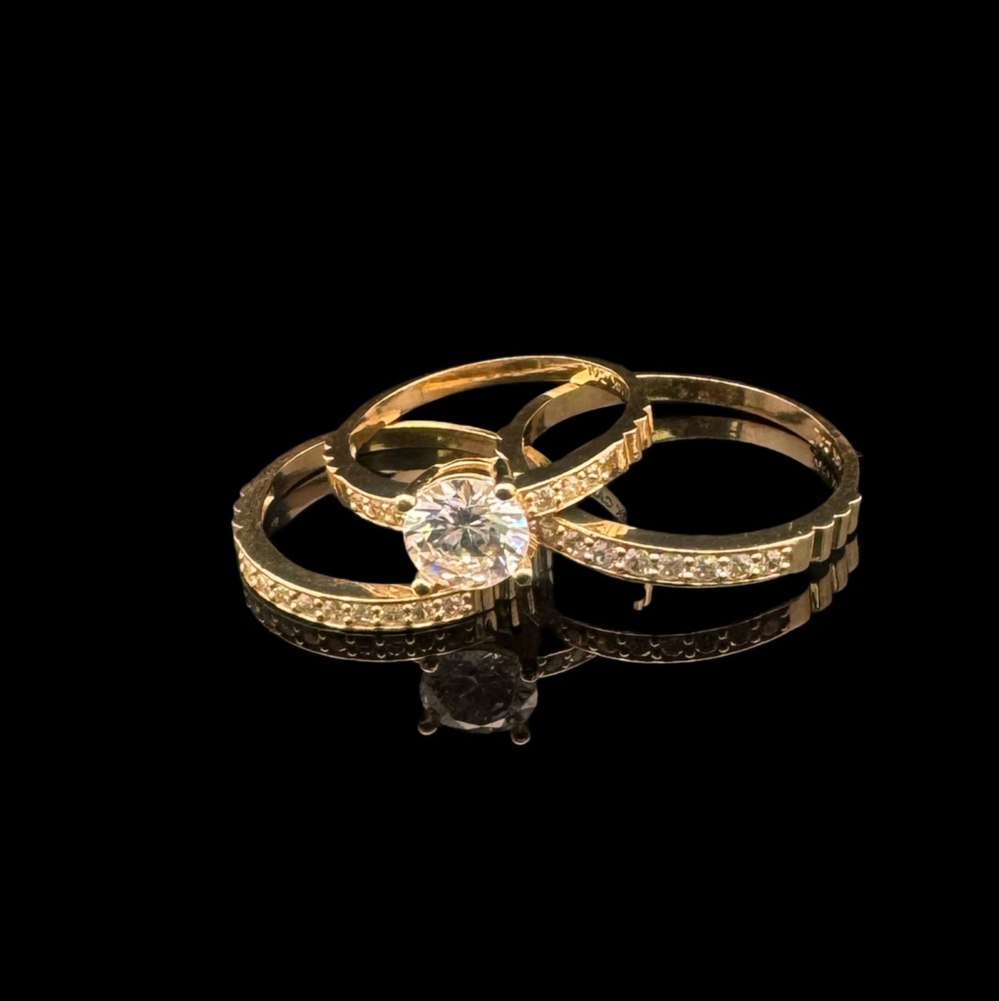 14K GOLD ENGAGEMENT CZ RING (6.5GR W7" M10")