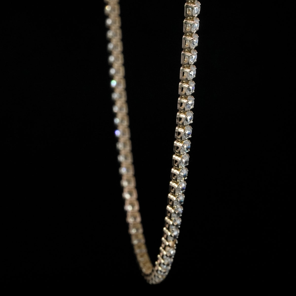14K ZIRCONIA CHAIN 1 ROW (5.6GR 2MM 18")