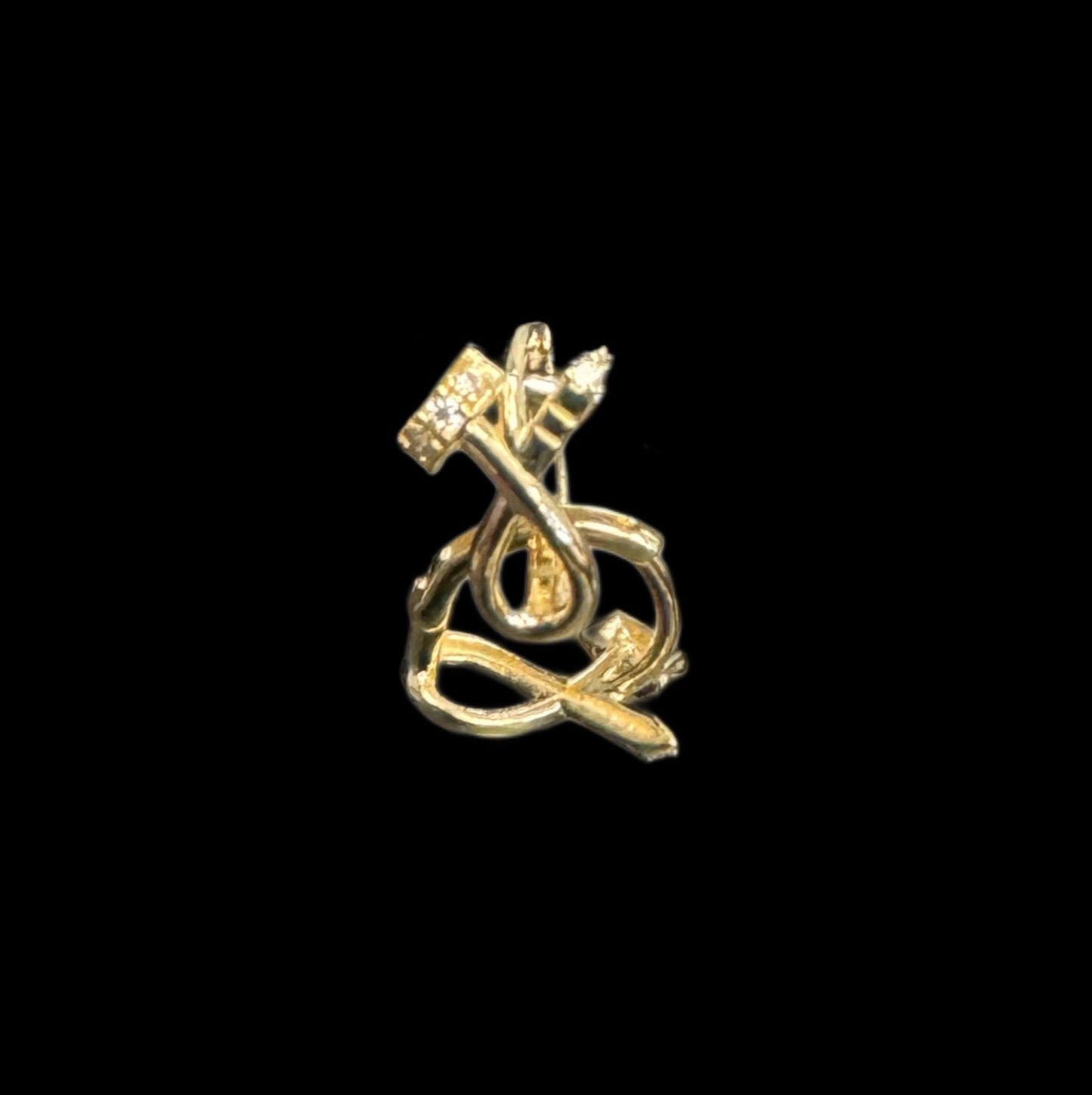 14K GOLD HUGGIES ZIRCONIAS EARRINGS (1.4GR)