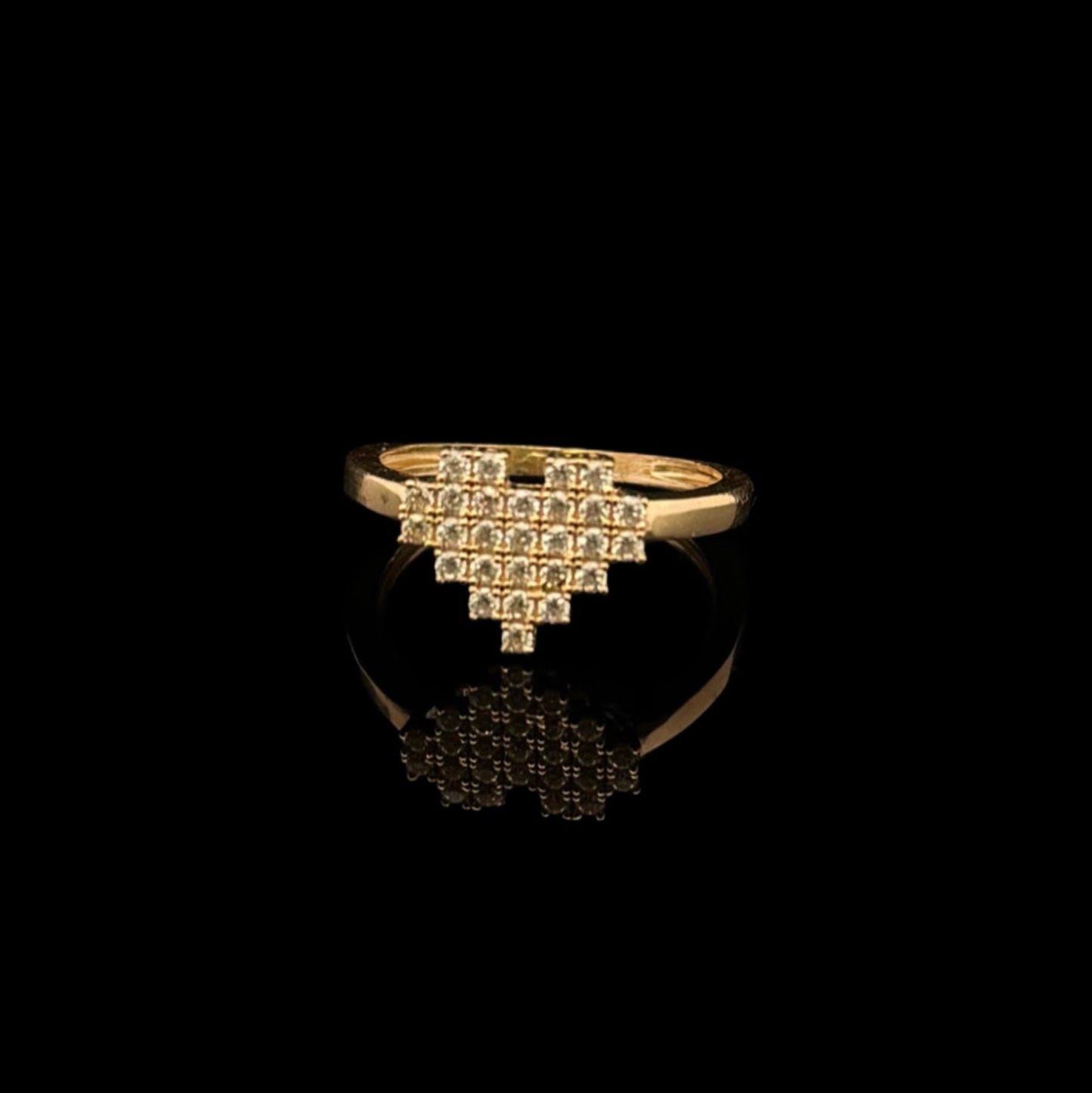 14K GOLD CZ HEART RING (2.5GR 7")
