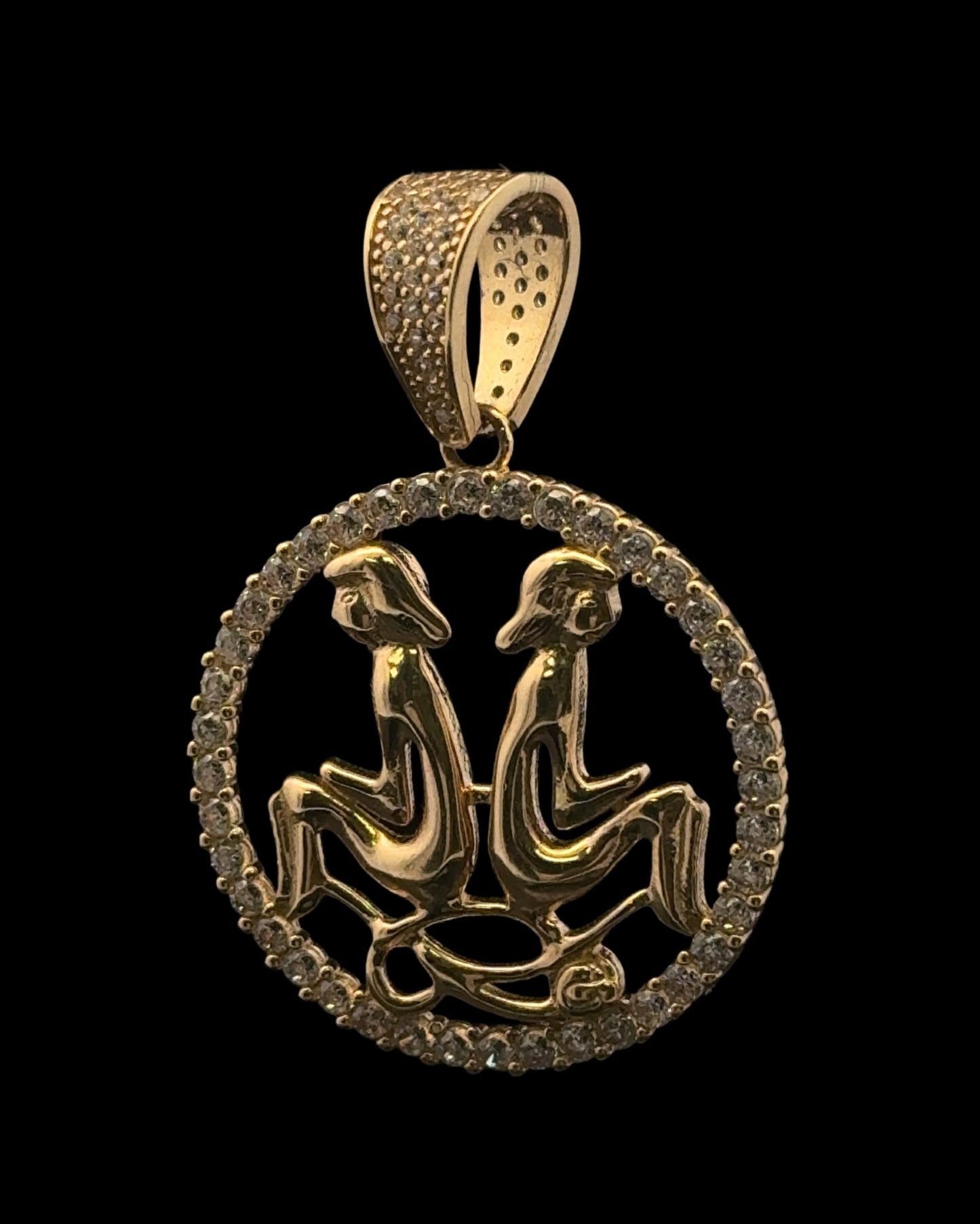 PENDANT SIGNO ZODIACO GEMINIS CZ 5.4GR 14K