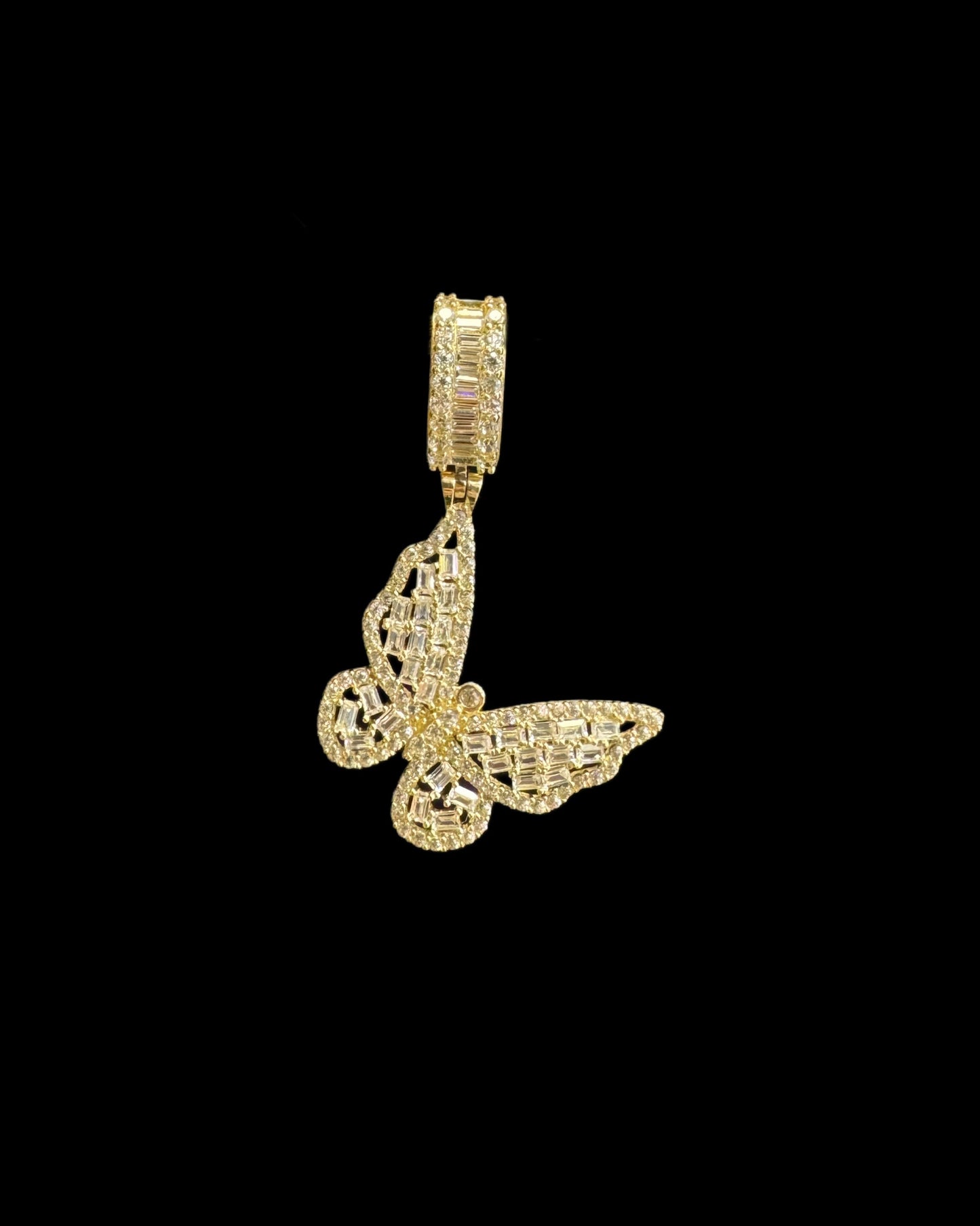 14K GOLD BUTTERFLY PENDANT CZ (3GR)