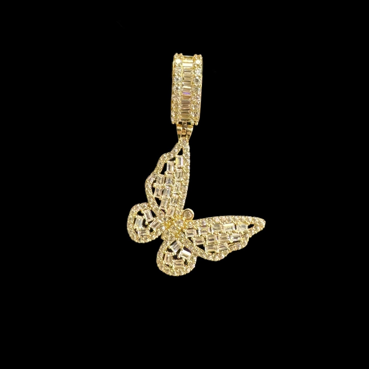 14K GOLD BUTTERFLY PENDANT CZ (3GR)