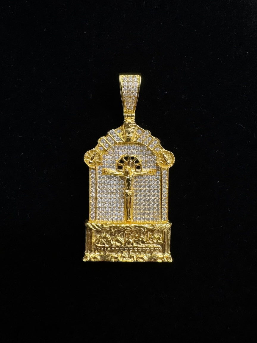 925 SILVER JESUS CHURCH PENDANT (13.9GR)