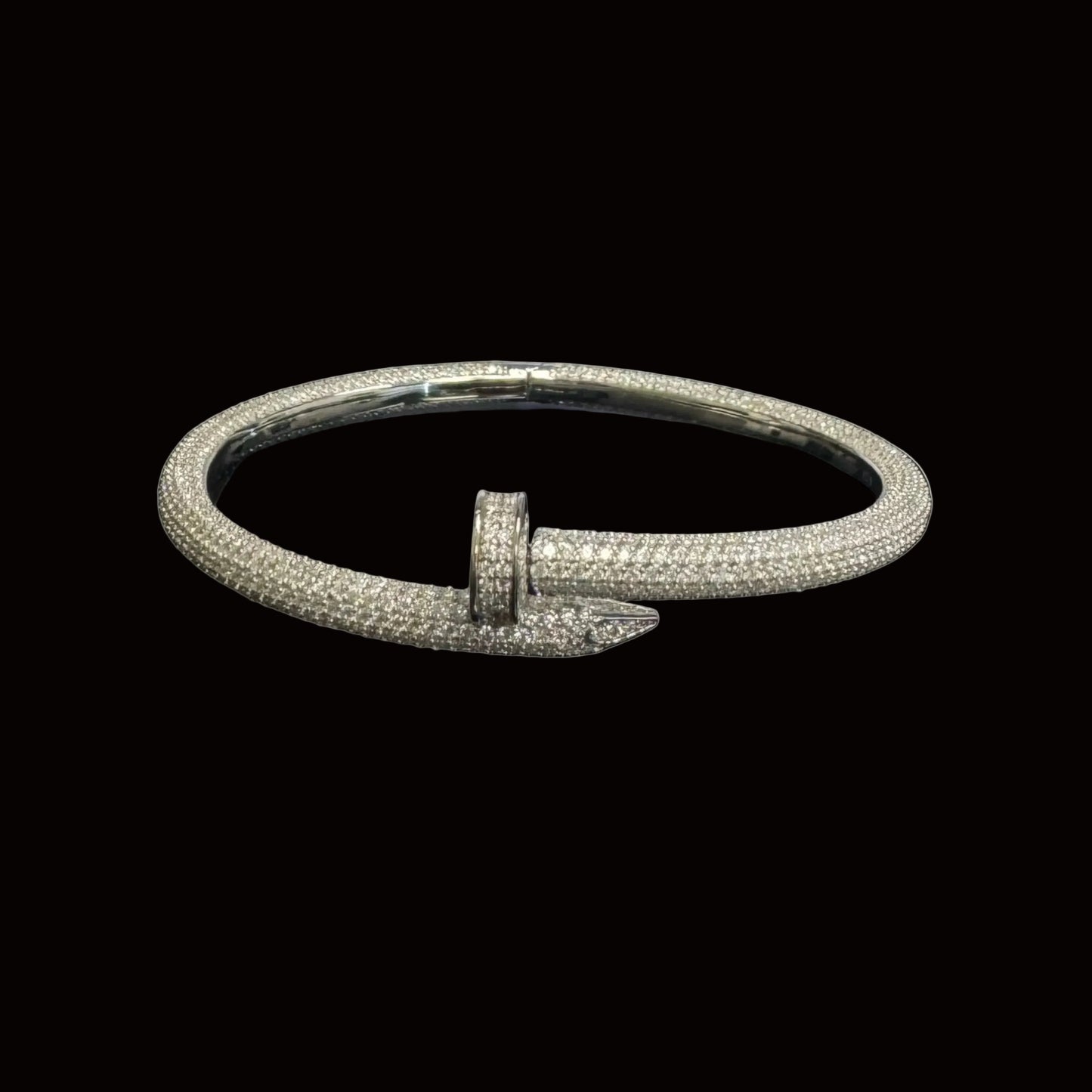 925 SILVER MOISSANITE BANGLE (25.7GR 8.97CT VVS )