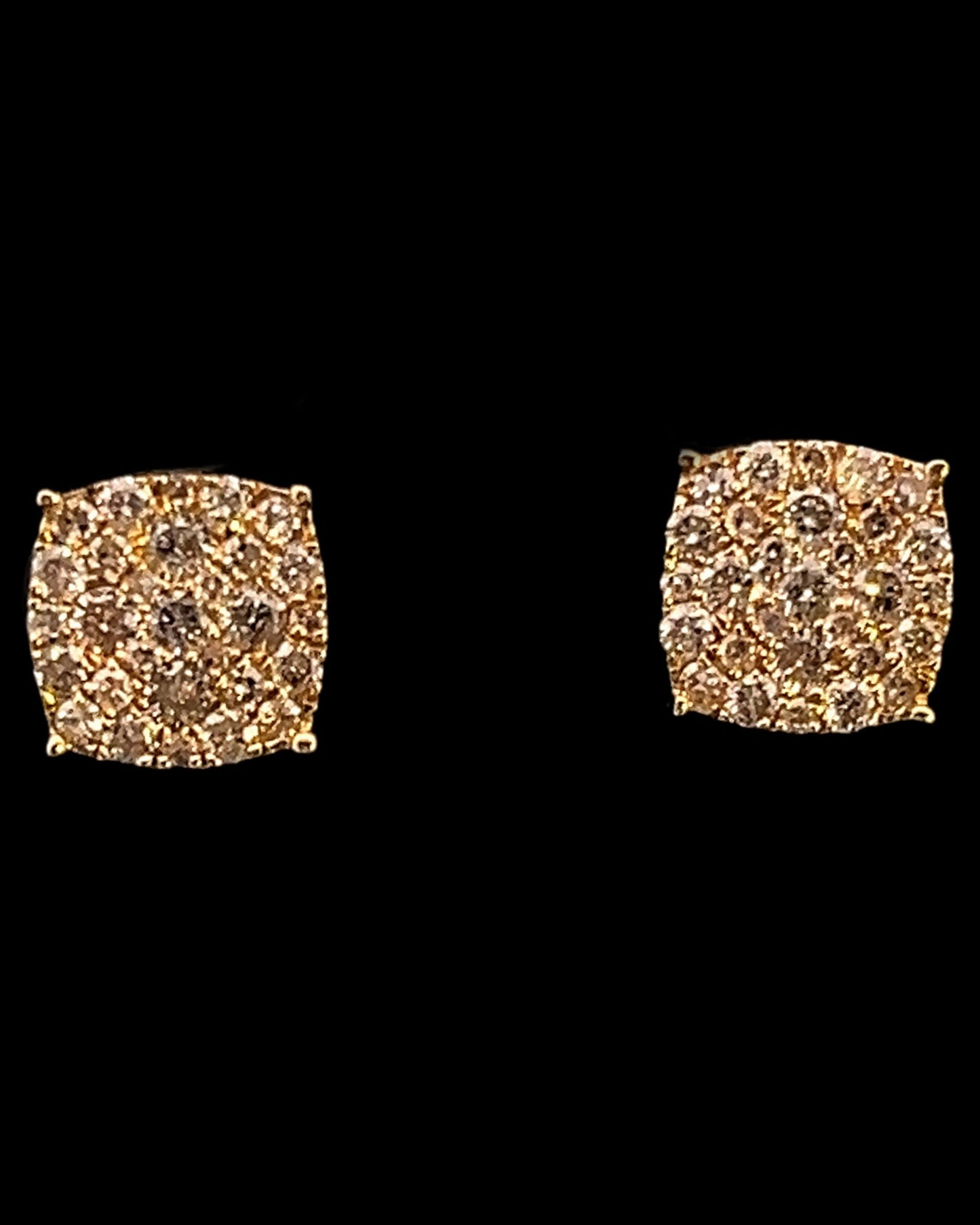 14K SMALL YELLOW SQUARE EARRINGS (0.86CT 10.11MM 1.9GR)