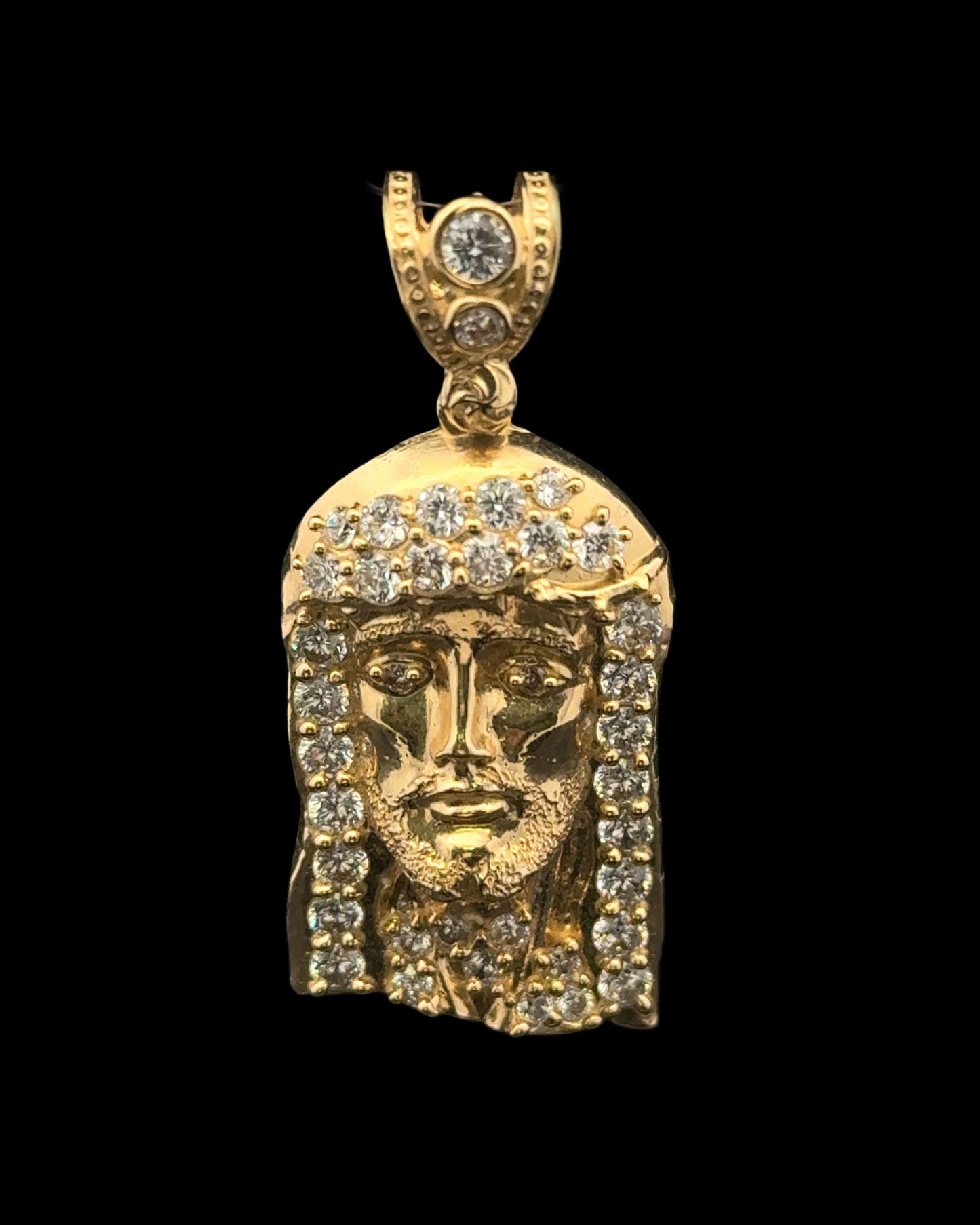 14K PENDANT HEAD JESUS WITH ZIRCONIA (4.1GR)