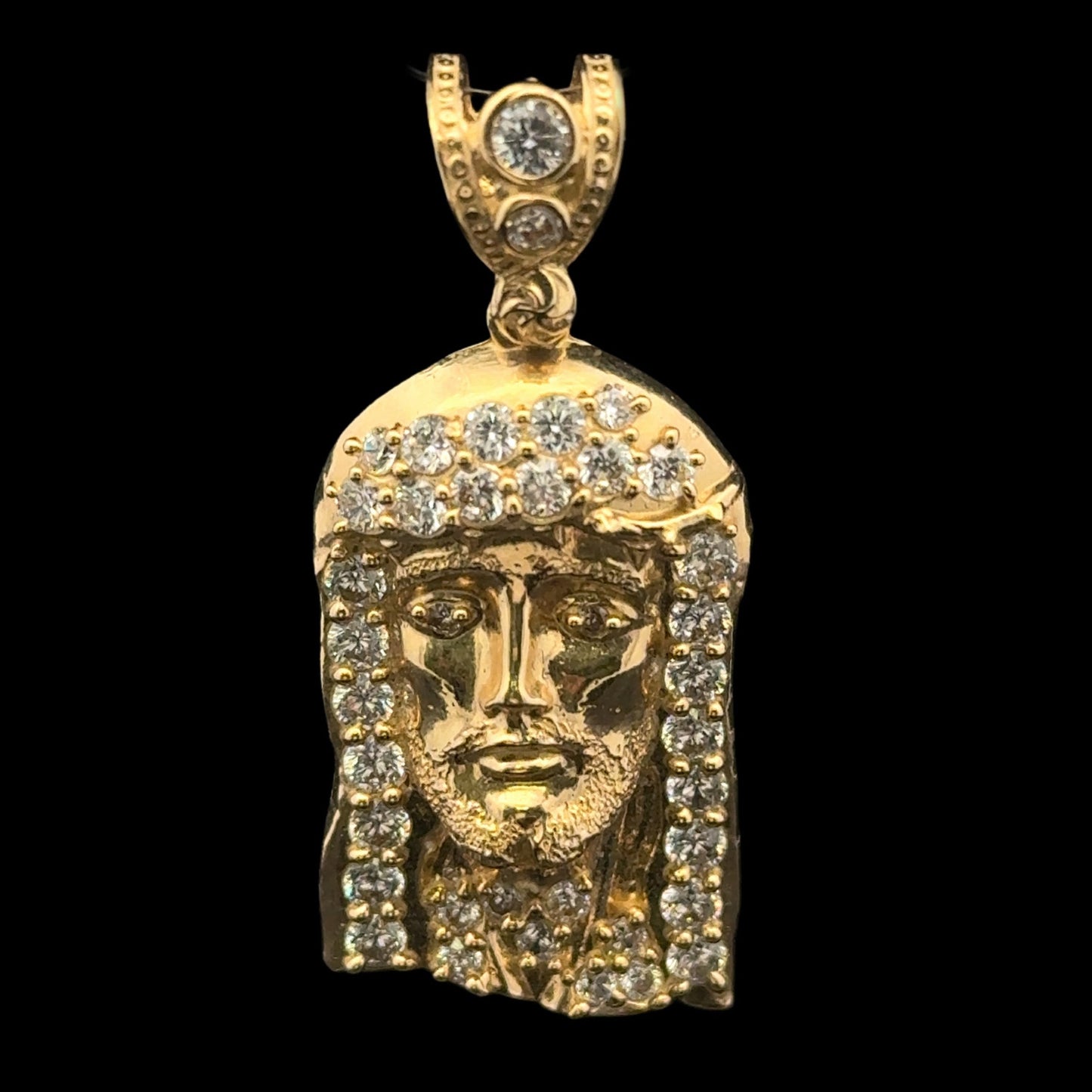 COLGANTE CABEZA JESUS CZ 4.1GR 14K