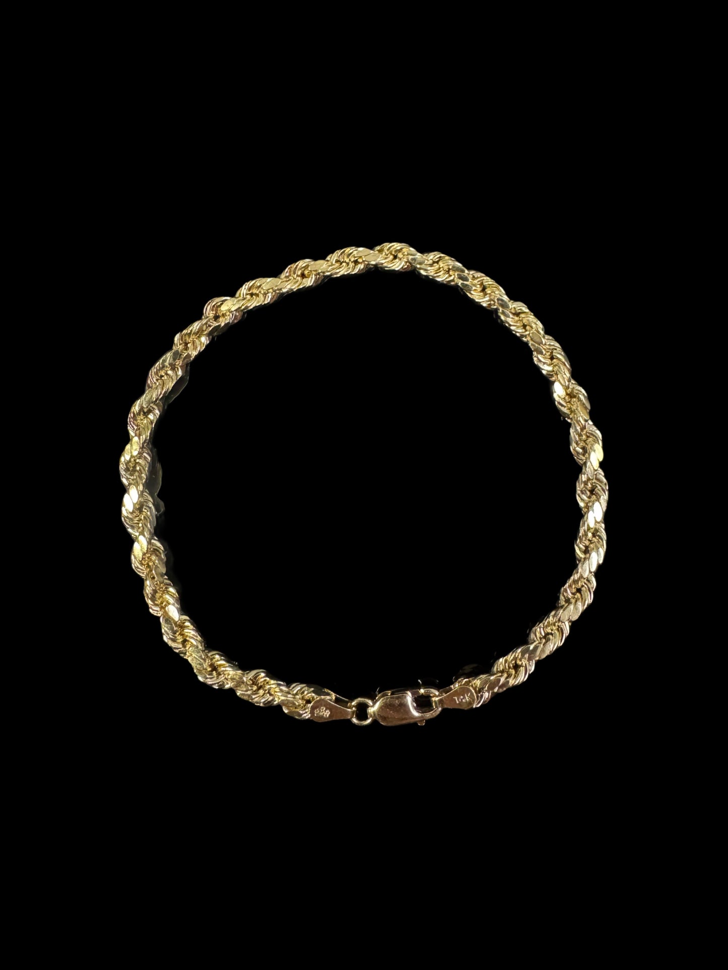 BRACELET ROPE AMARILLO 3GR 4MM 14K 7.5"