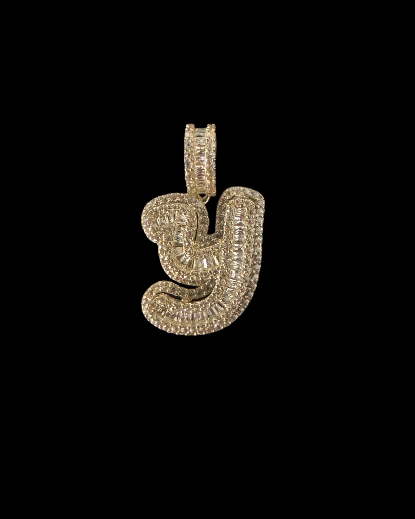 PENDANT LETRA Y CZ BAGUETTE 4.1GR 14K