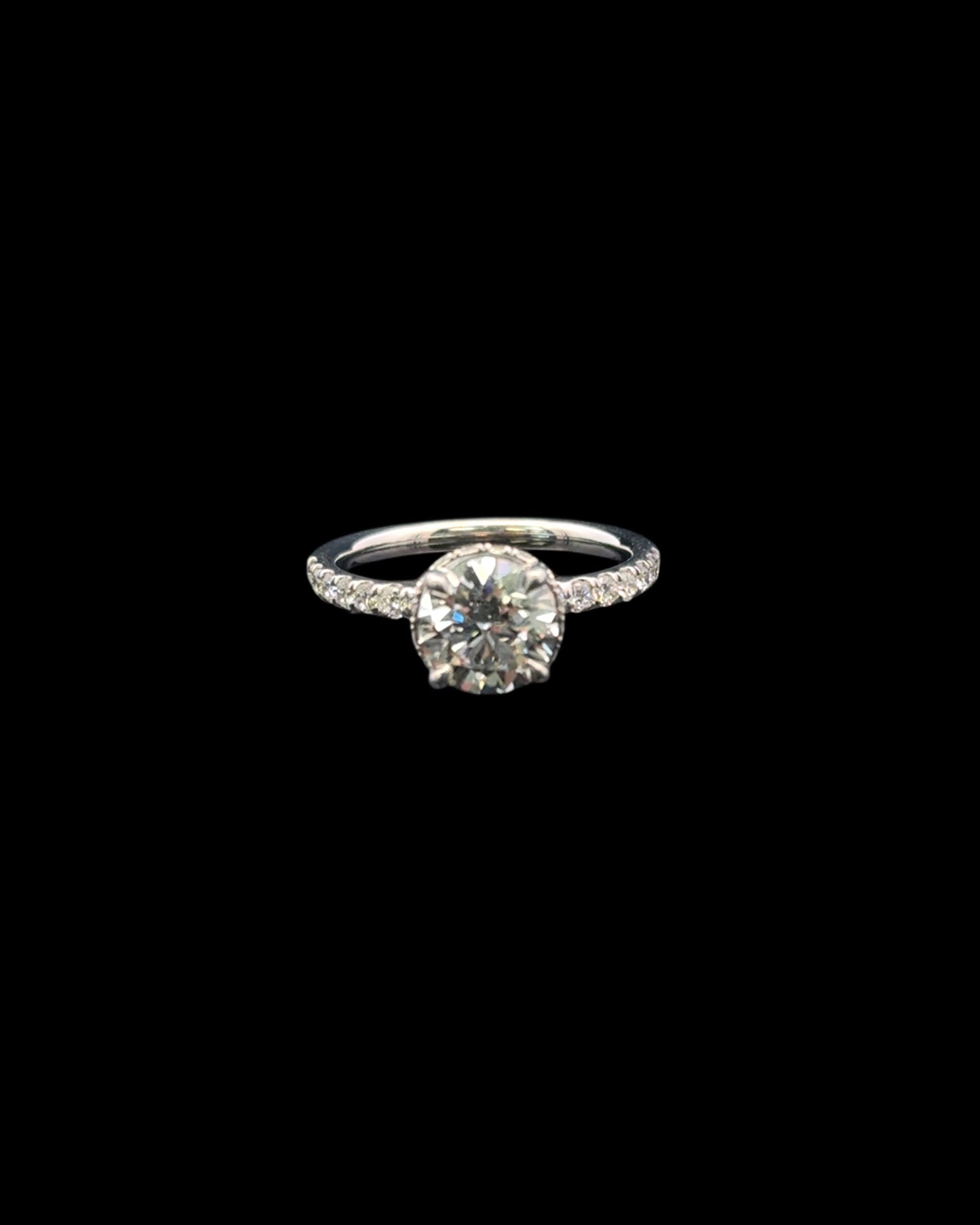 14K WHITE GOLD ENGAGEMENT RING LAB-GROWN DIAMOND (2.9GR 1.55CT 6.5")