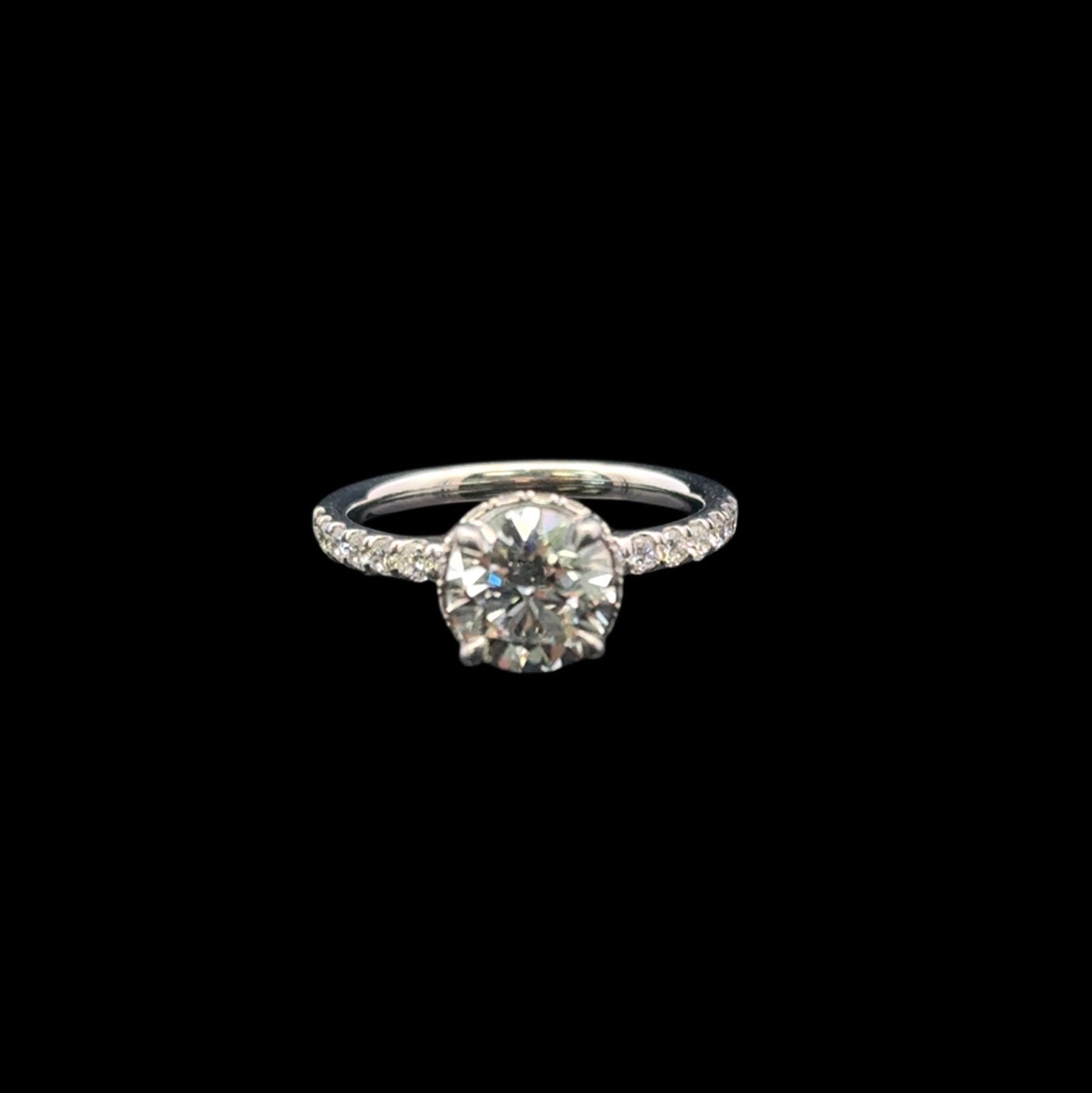14K WHITE GOLD ENGAGEMENT RING LAB-GROWN DIAMOND (2.9GR 1.55CT 6.5")