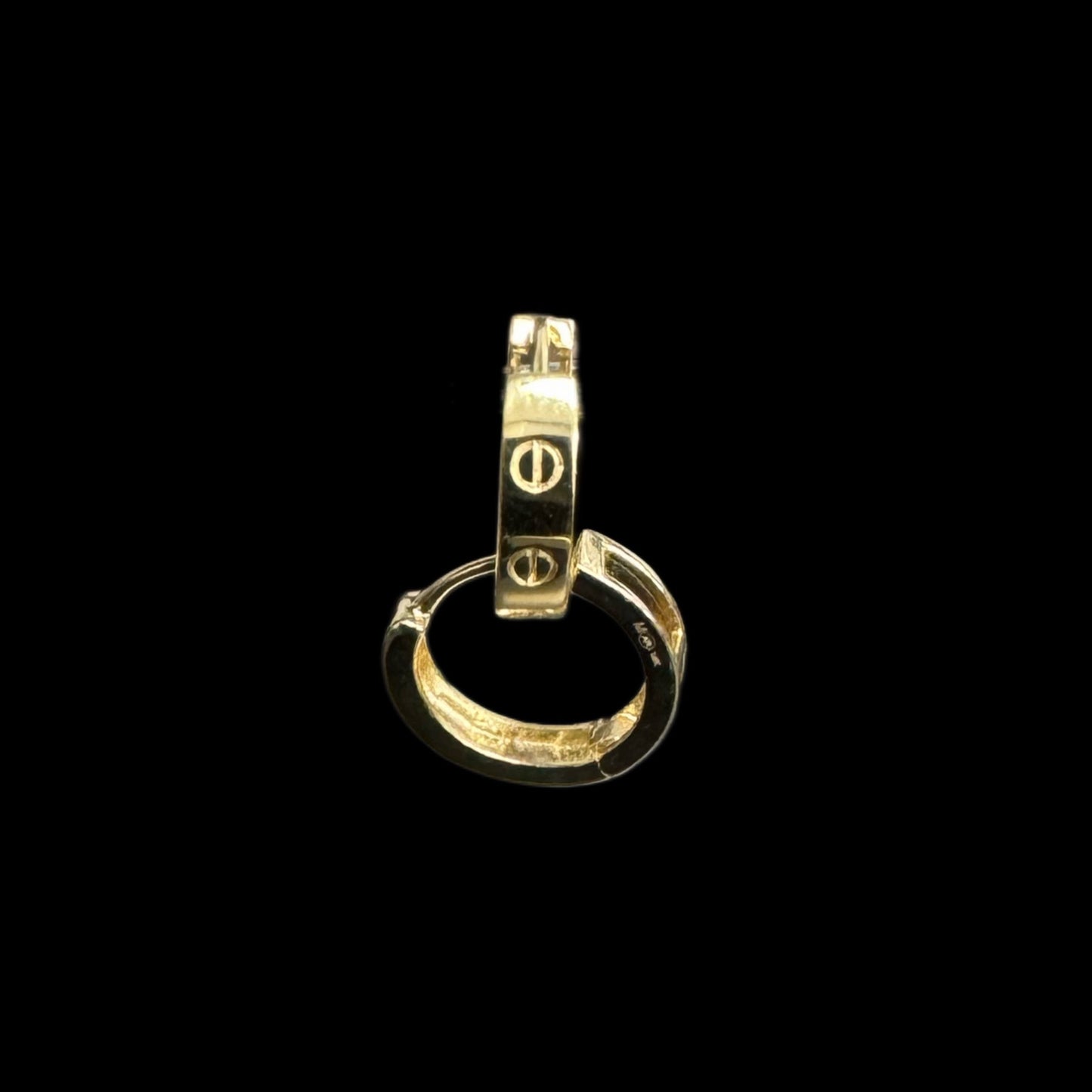 14K GOLD HUGGIES LOVE EARRINGS (1.8GR)