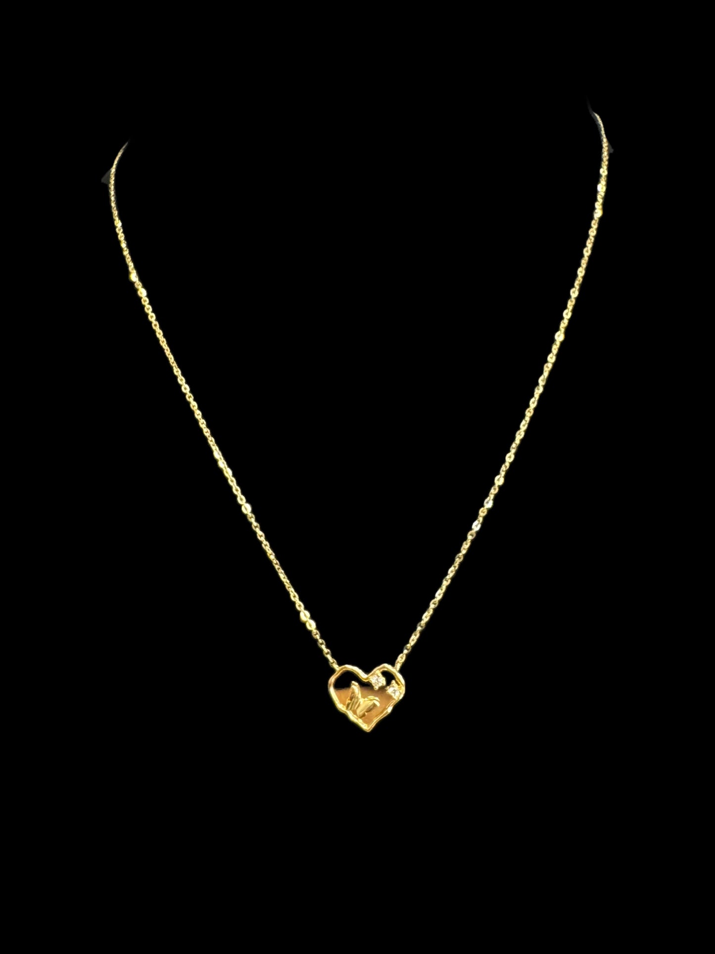 14K GOLD NECKLACE HEART (2.5GR 18")
