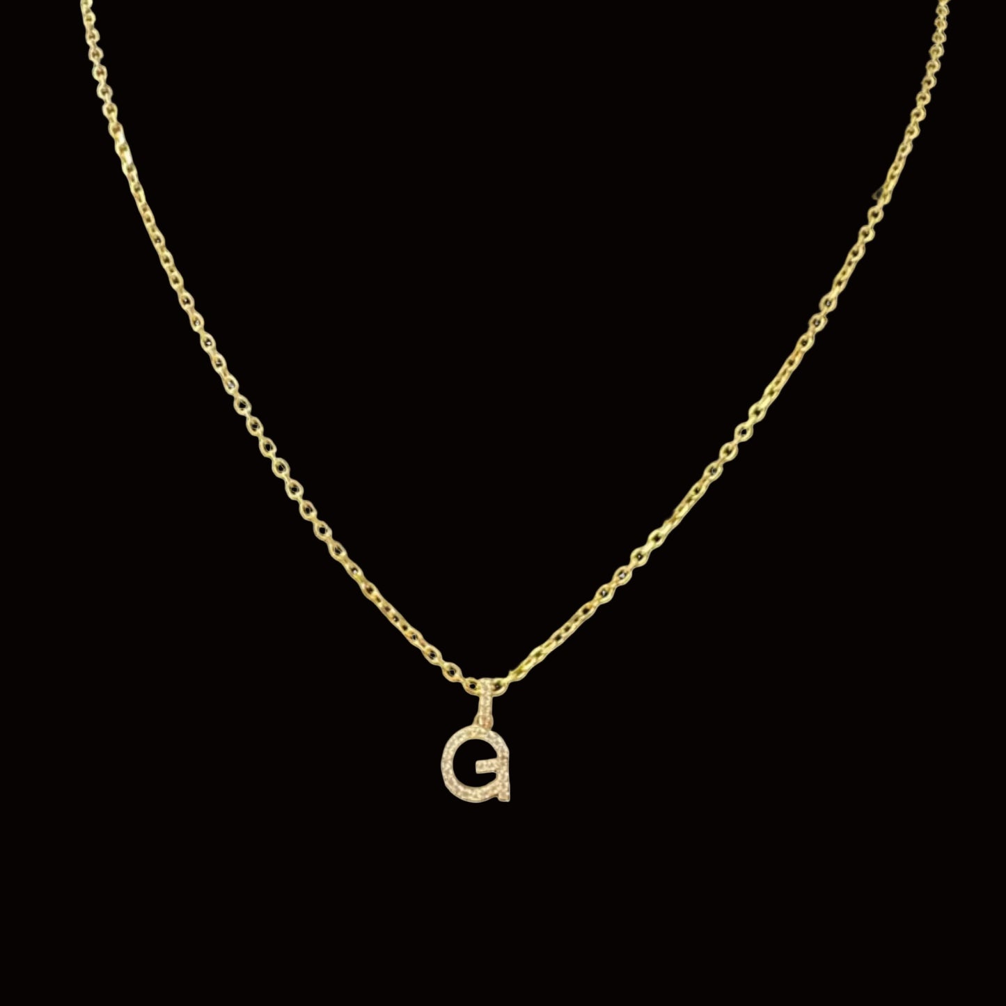 Collar con la letra G, 3,5 gr, 14 quilates, 18"