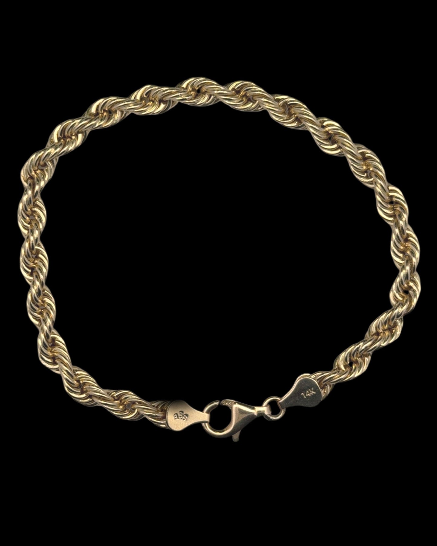 BRACELET ROPE HOLLOW AMARILLO 8.4GR 6.3MM 14K 8.5"