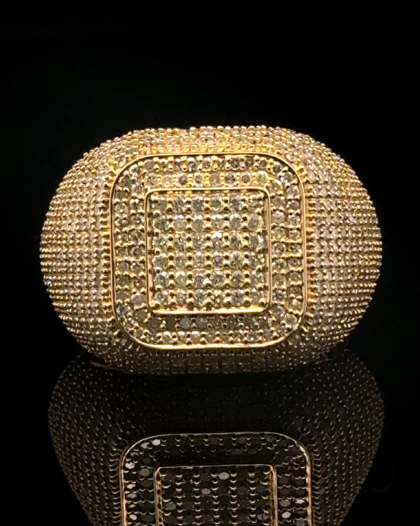 ANILLO CENTRO CUADRADO DIAMANTES 7.8GR 2.07CT 14K 10"