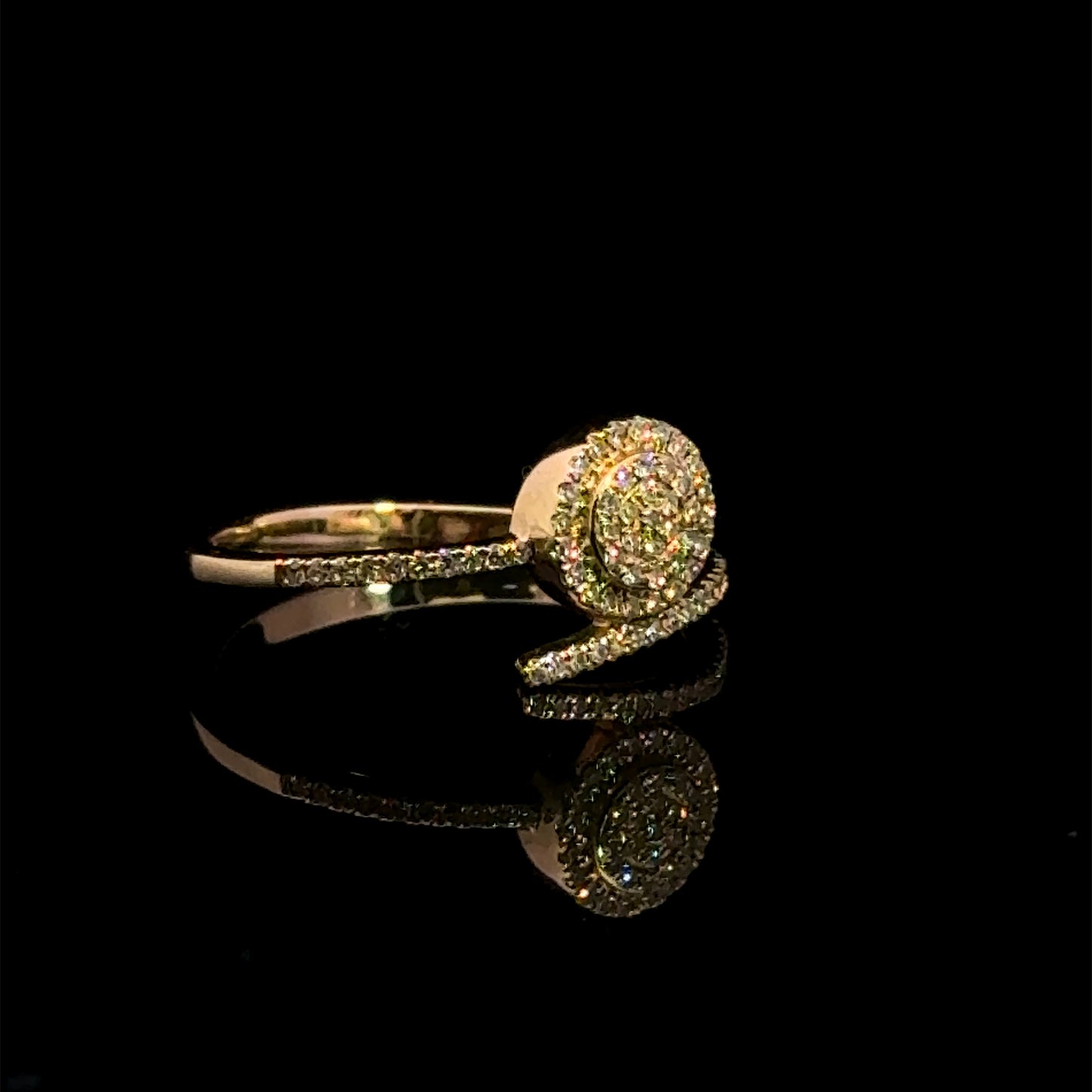 Yellow Gold Round Ring 0.23CT 2.6GR 14K 7"