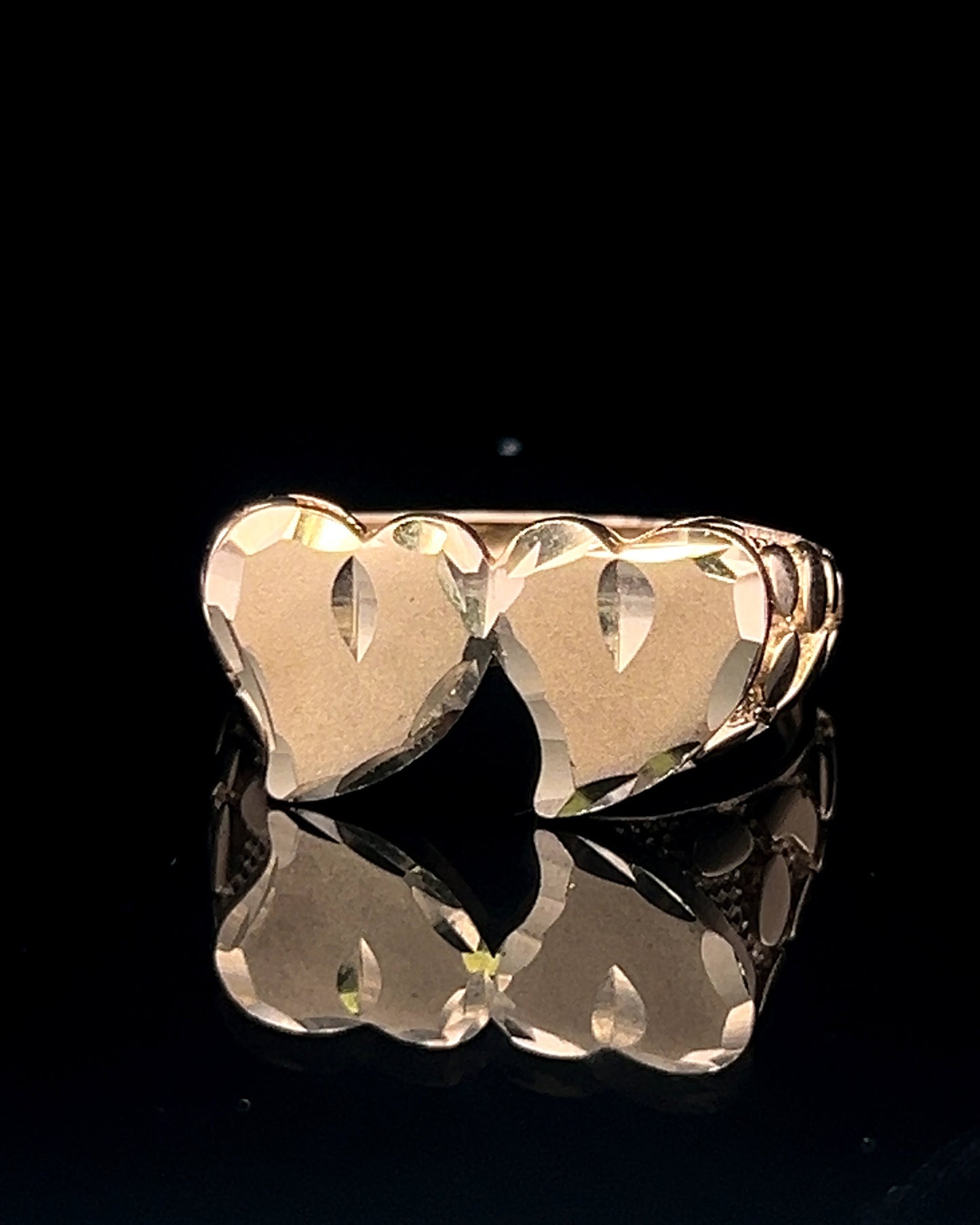 ANILLO CORAZON DOBLE 3.5GR 14K 8"