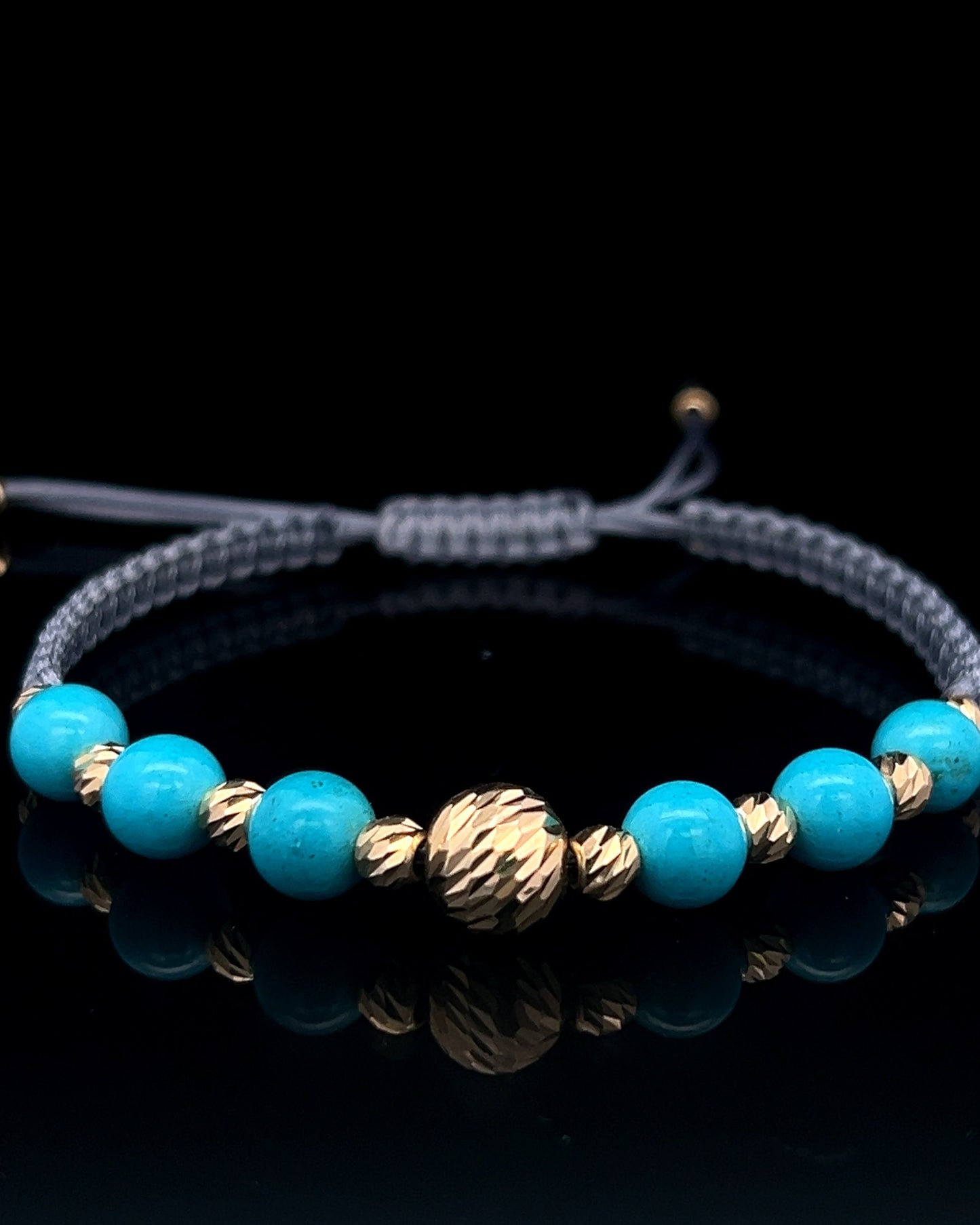 Colorful Gold Ball Bracelet 14K 6B 11G 8"