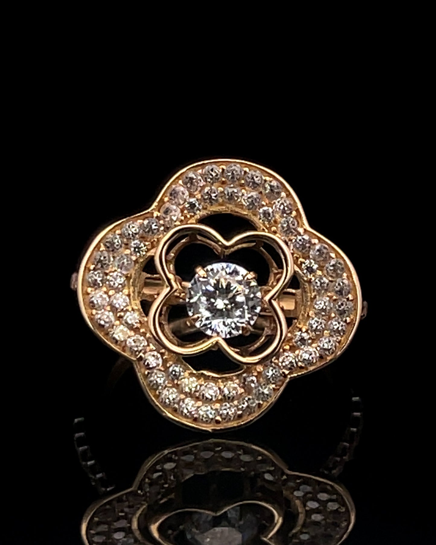 ANILLO FLOR CZ 2.9GR 14K 7"