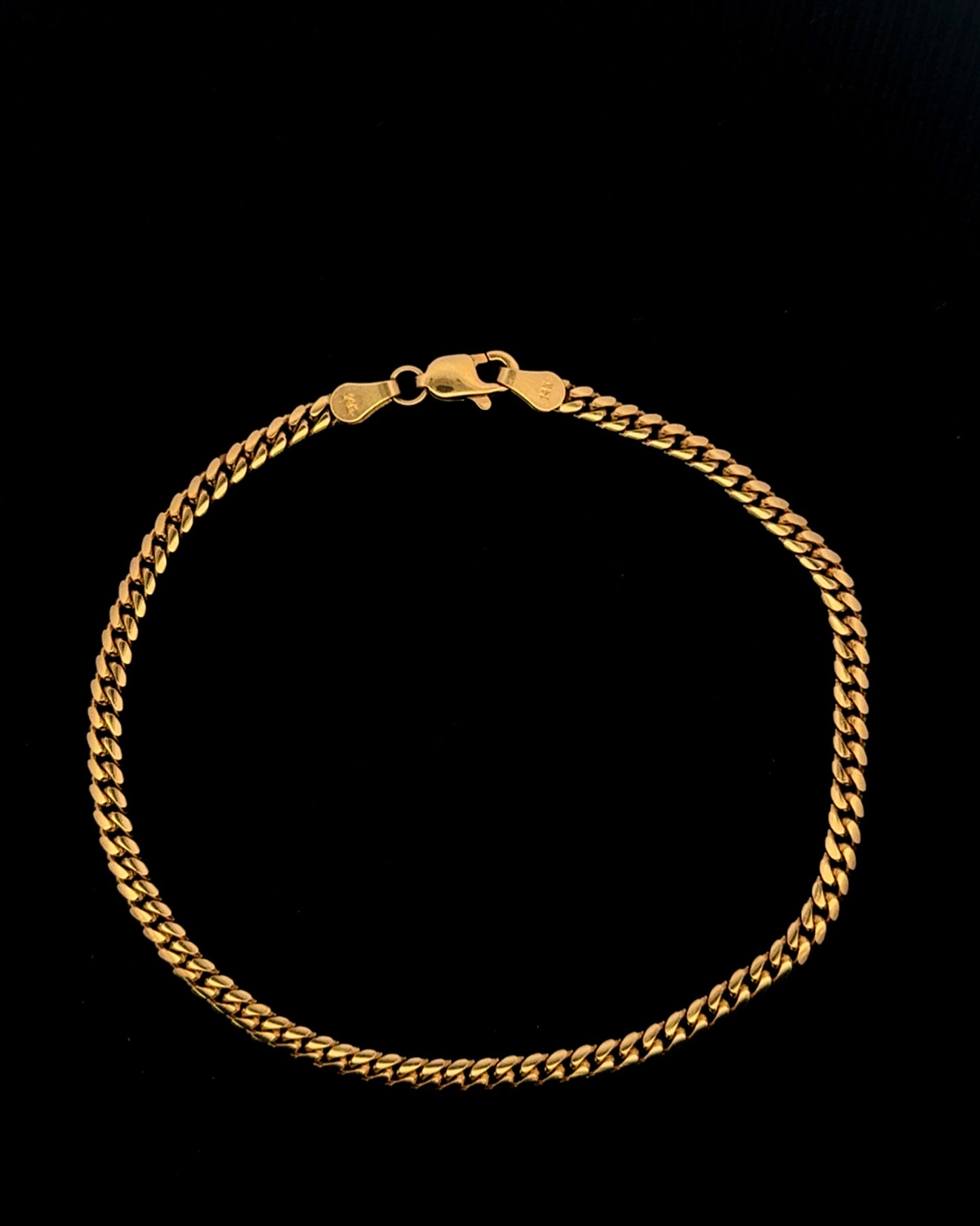 BRAZALETE CUBANO SOLIDO 6.4GR 3.2MM 14K 8"