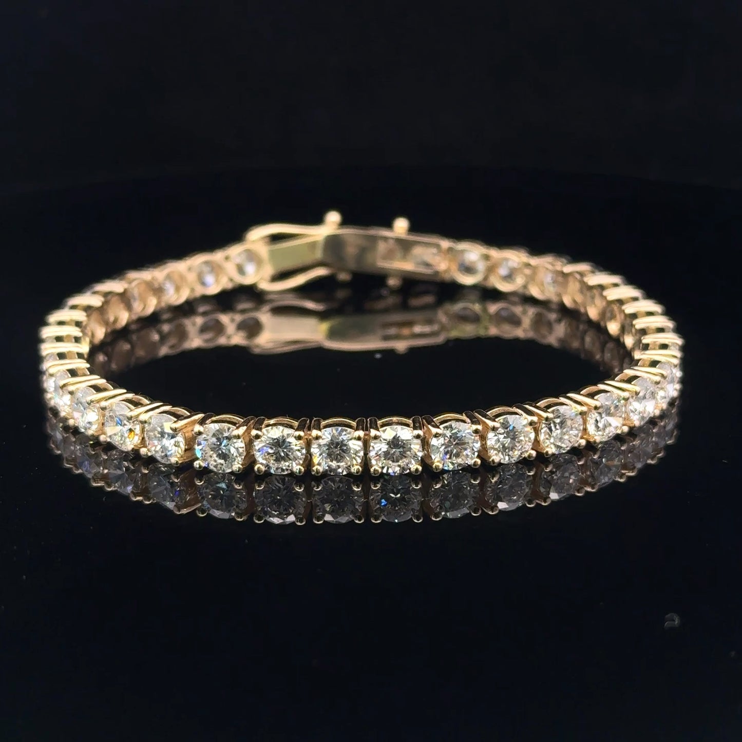 14K YELLOW GOLD LAB GROW TENNIS BRACELET (14.84CT 4.80MM 19.6GR 7")