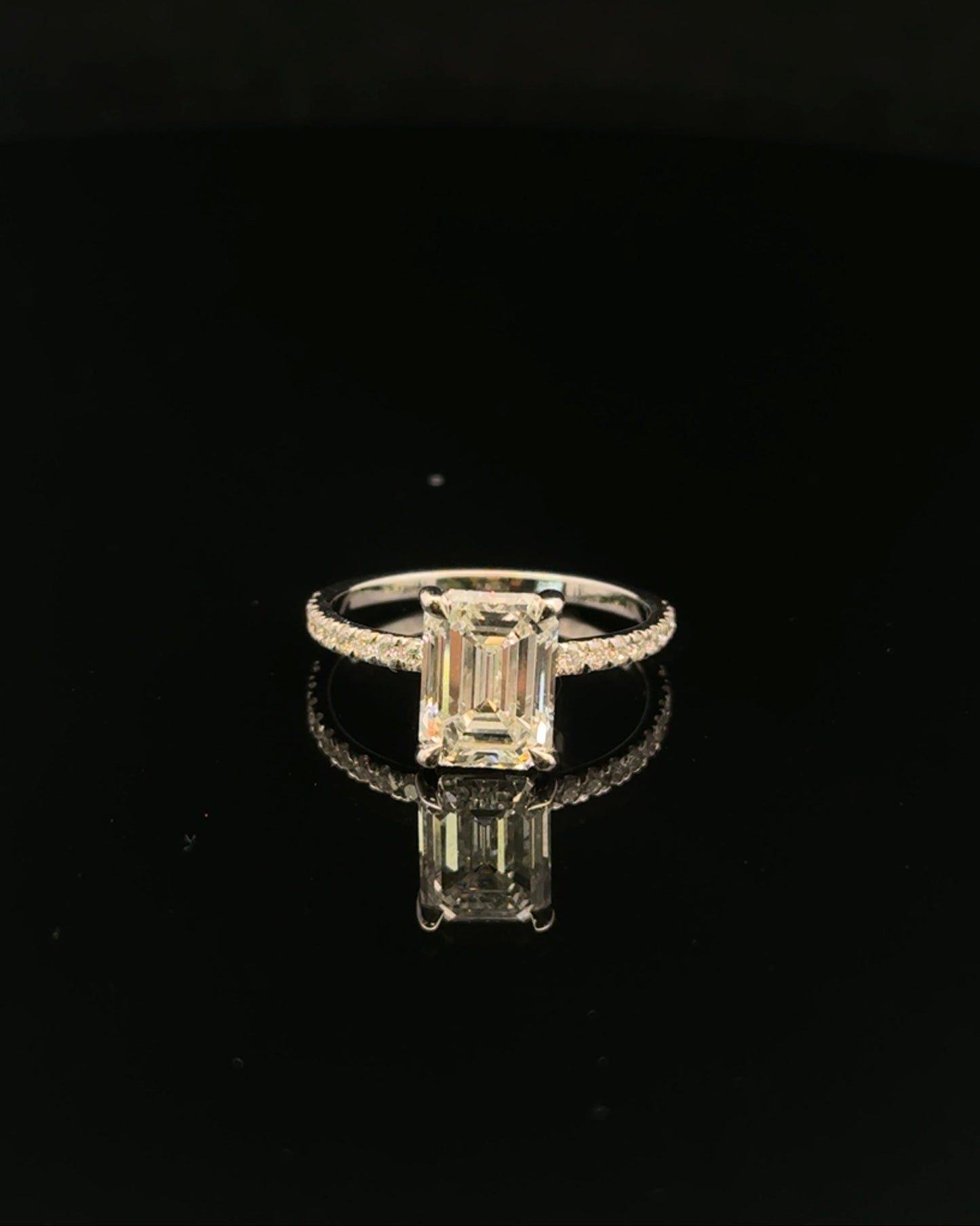 14K WHITE GOLD ENGAGEMENT RING LAB-GROWN DIAMOND (2.3GR 2.51CT 6.5")