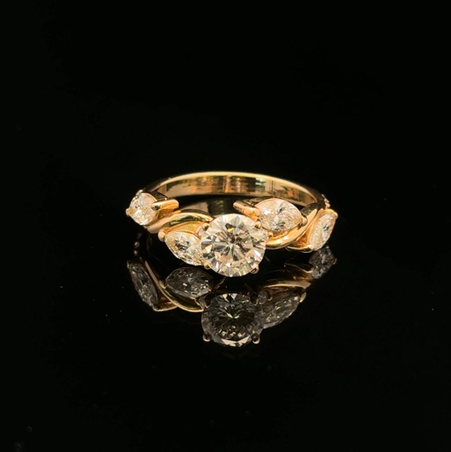 14K YELLOW GOLD ENGAGEMENT RING LAB-GROWN DIAMOND (3.2GR 1.77CT 7")