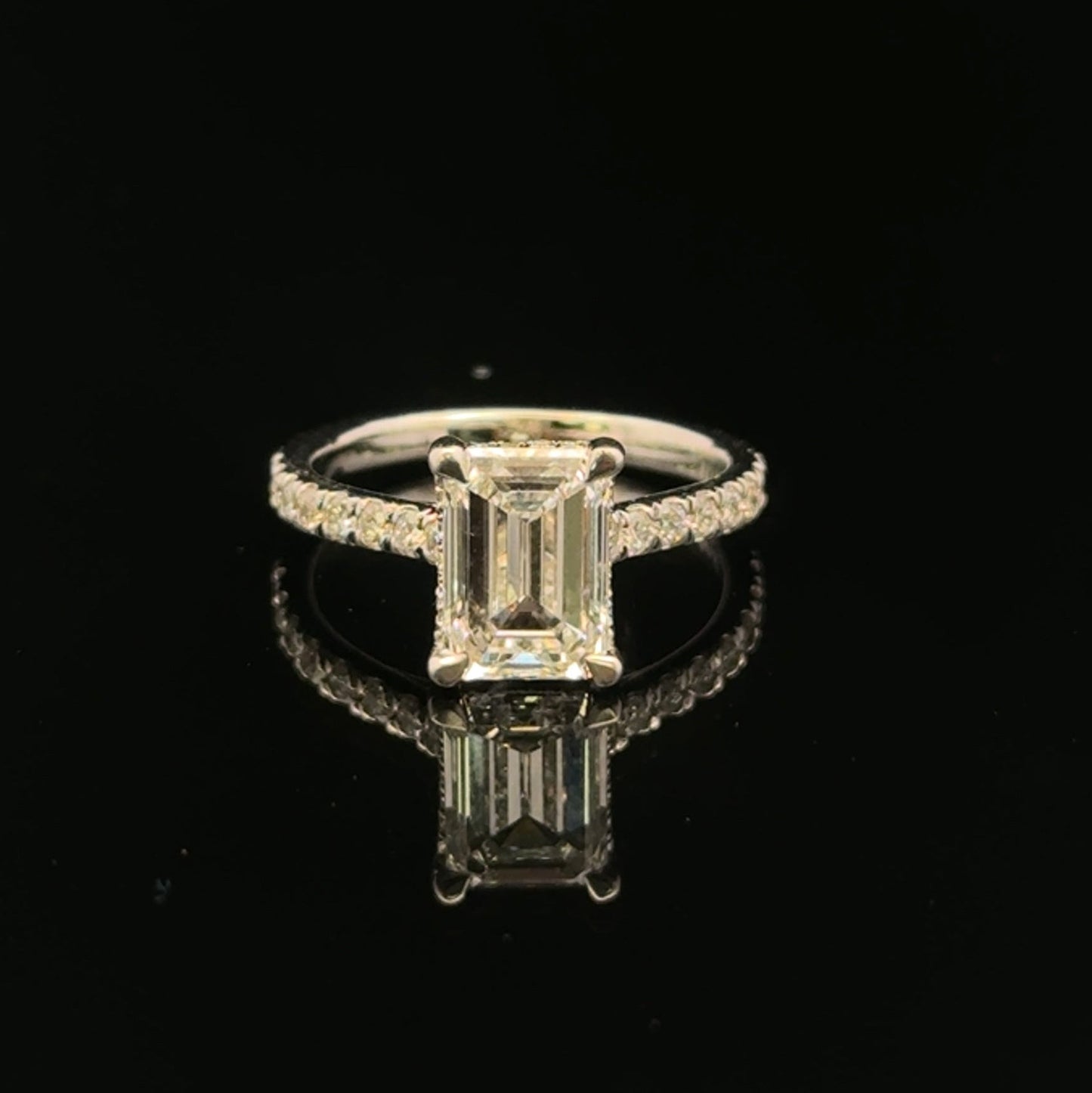 14K WHITE GOLD ENGAGEMENT RING LAB-GROWN DIAMOND (3.4GR 2.7CT 6")