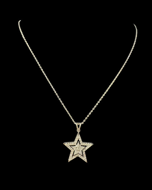 Star Necklace 0.47CT 4.3GR 14K 16"