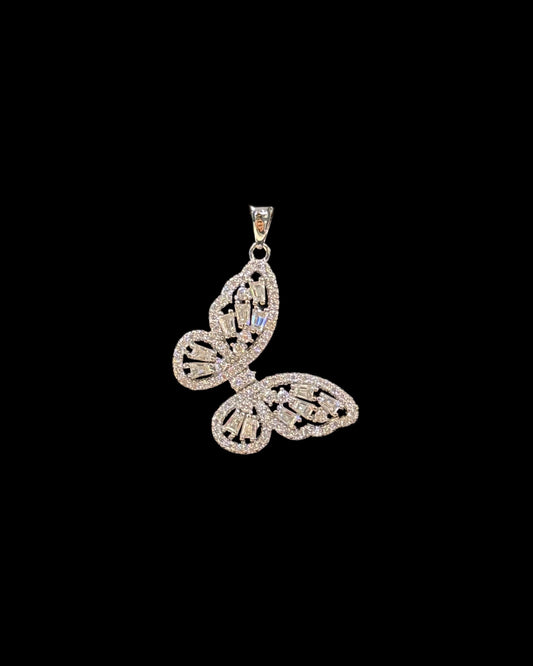 925 SILVER MOISSANITE BUTTERFLY PENDANT (3.3GR 1.43CTW)