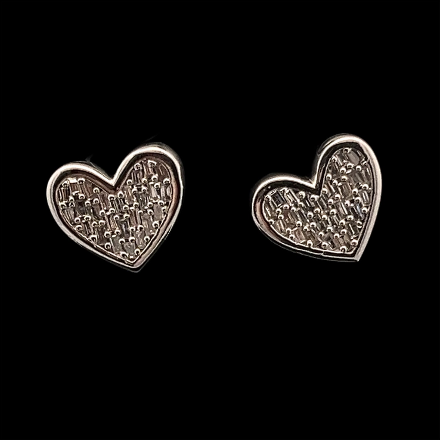 ARETES CORAZON PLANO BLANCO ENAMEL 0.37CT 14K V1