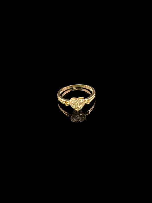 14K GOLD CZ HEART RING (2.1GR 7")