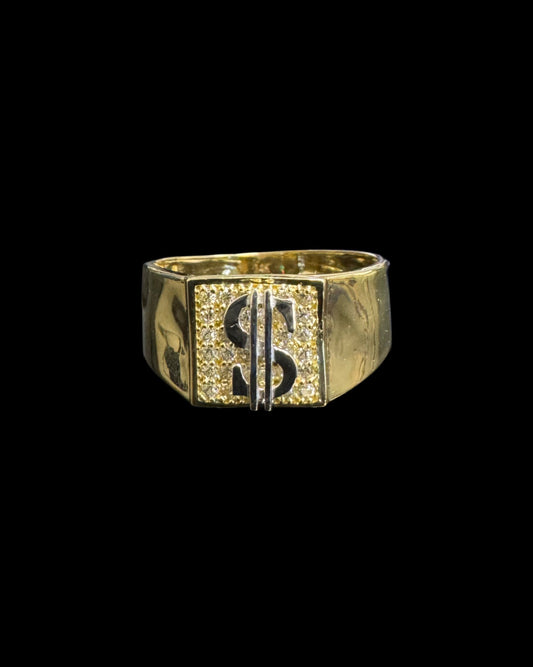 14K GOLD DOLLAR RING CZ (2.4GR 11")