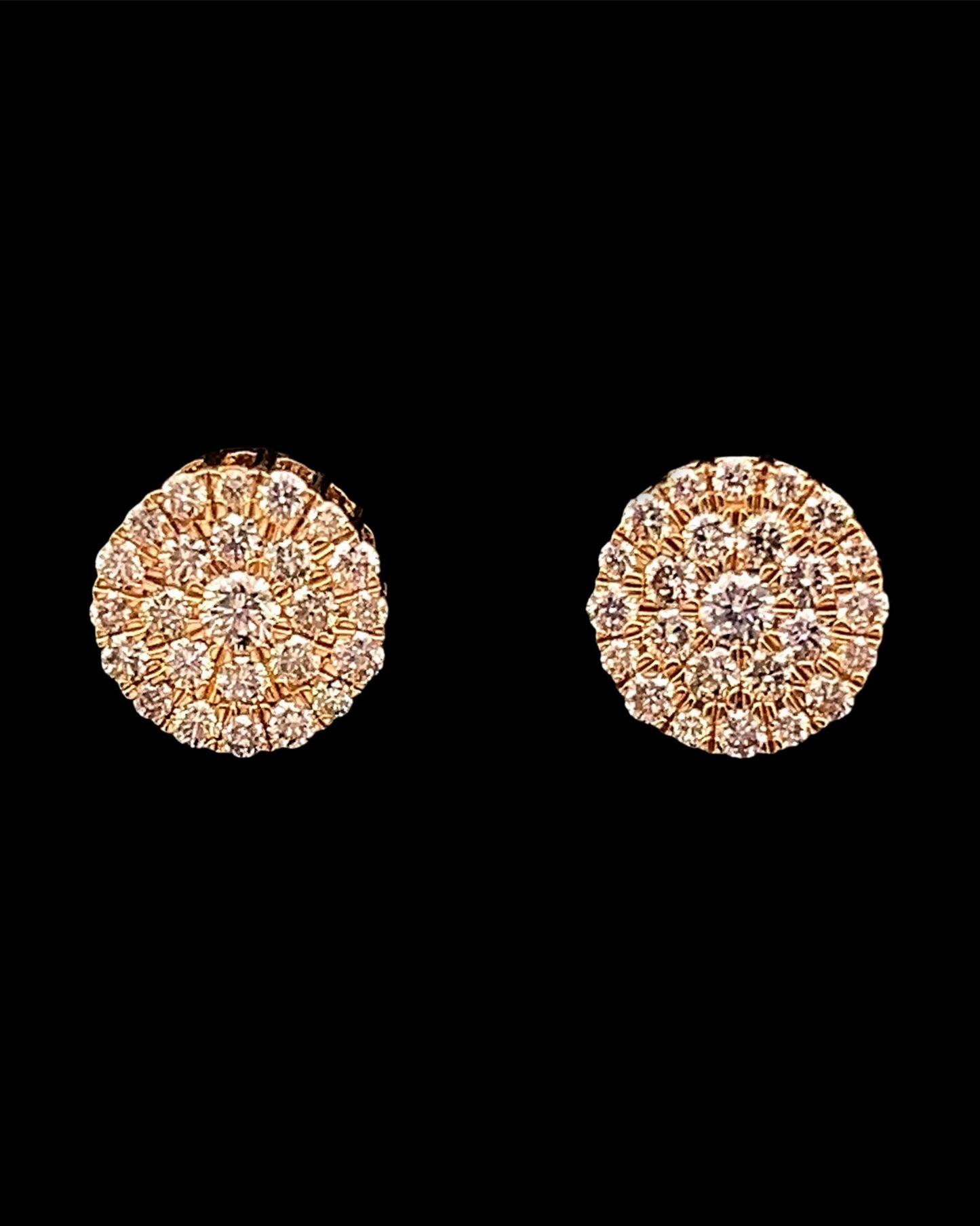 14K MEDIUM ROUND DIAMOND EARRINGS (1.21CT 9.73MM 2.8GR )