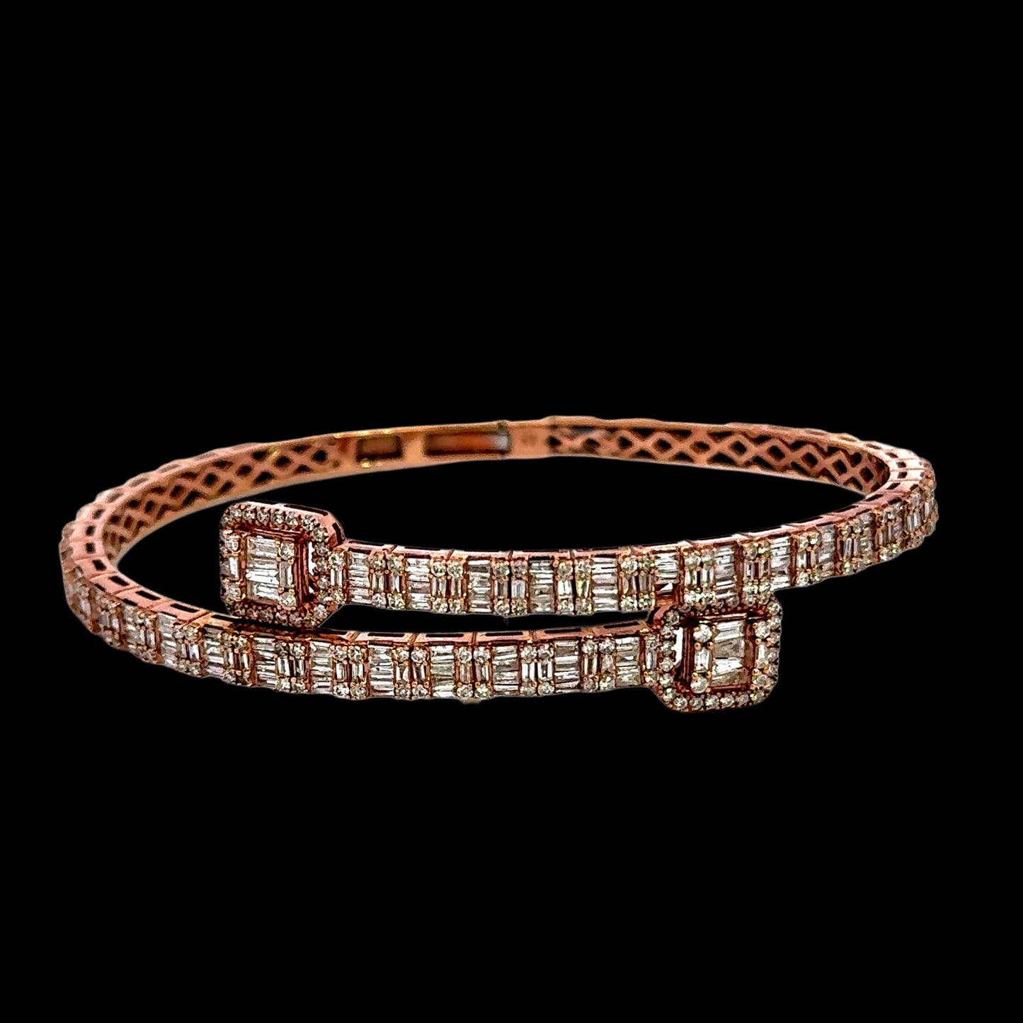 Brazalete Baguette de Oro Rosa 4.5CT 24.9GR 14K 20"