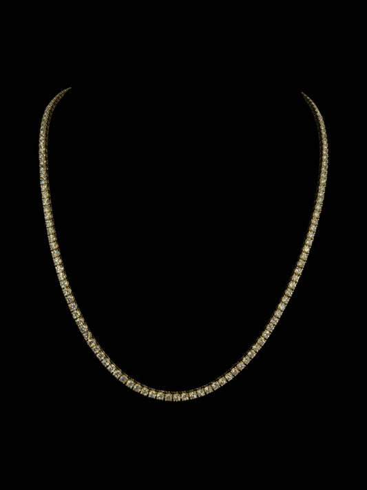 14K YELLOW GOLD TENNIS LAN DIAMOND CHAIN (23.3GR 3MM 14.92CT 20"