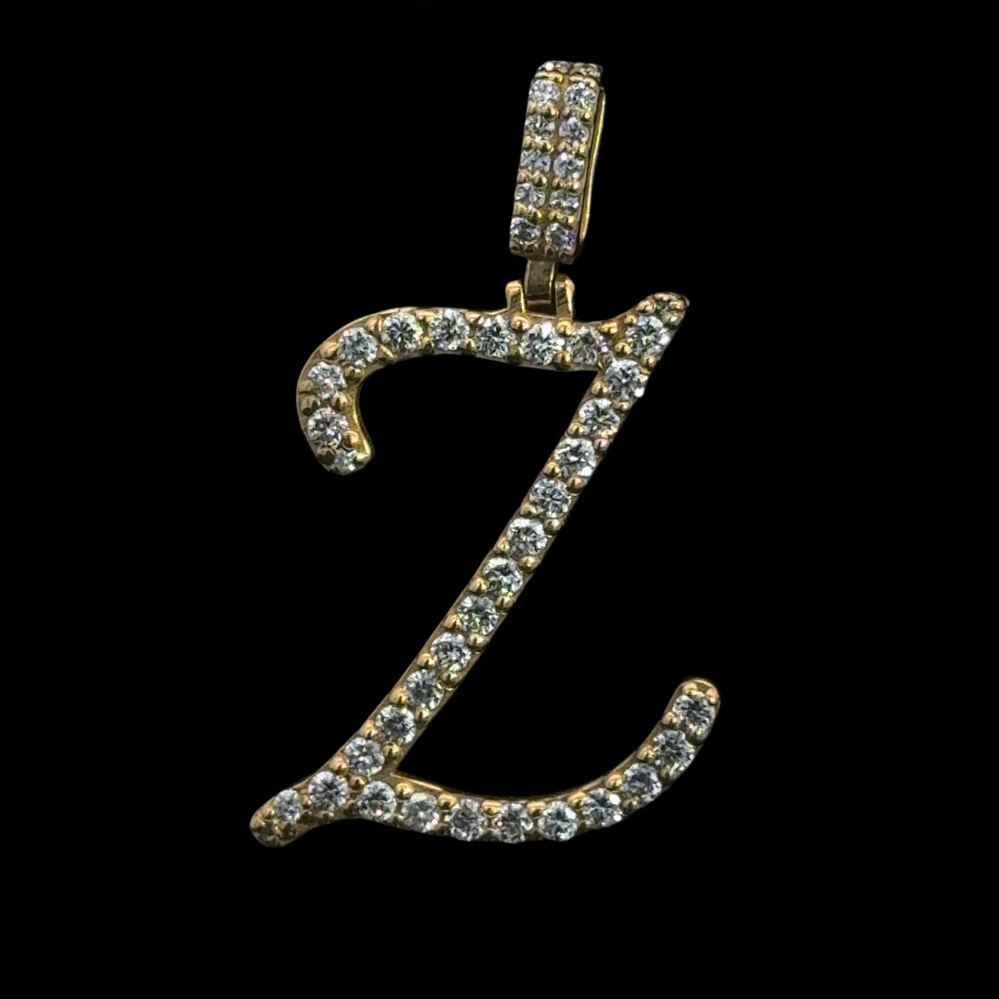 Yellow Gold Letter Z Pendant  0.83CT 2.9GR 14K