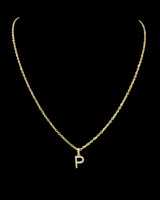 Letter P Necklace 3.3GR 14K 18"