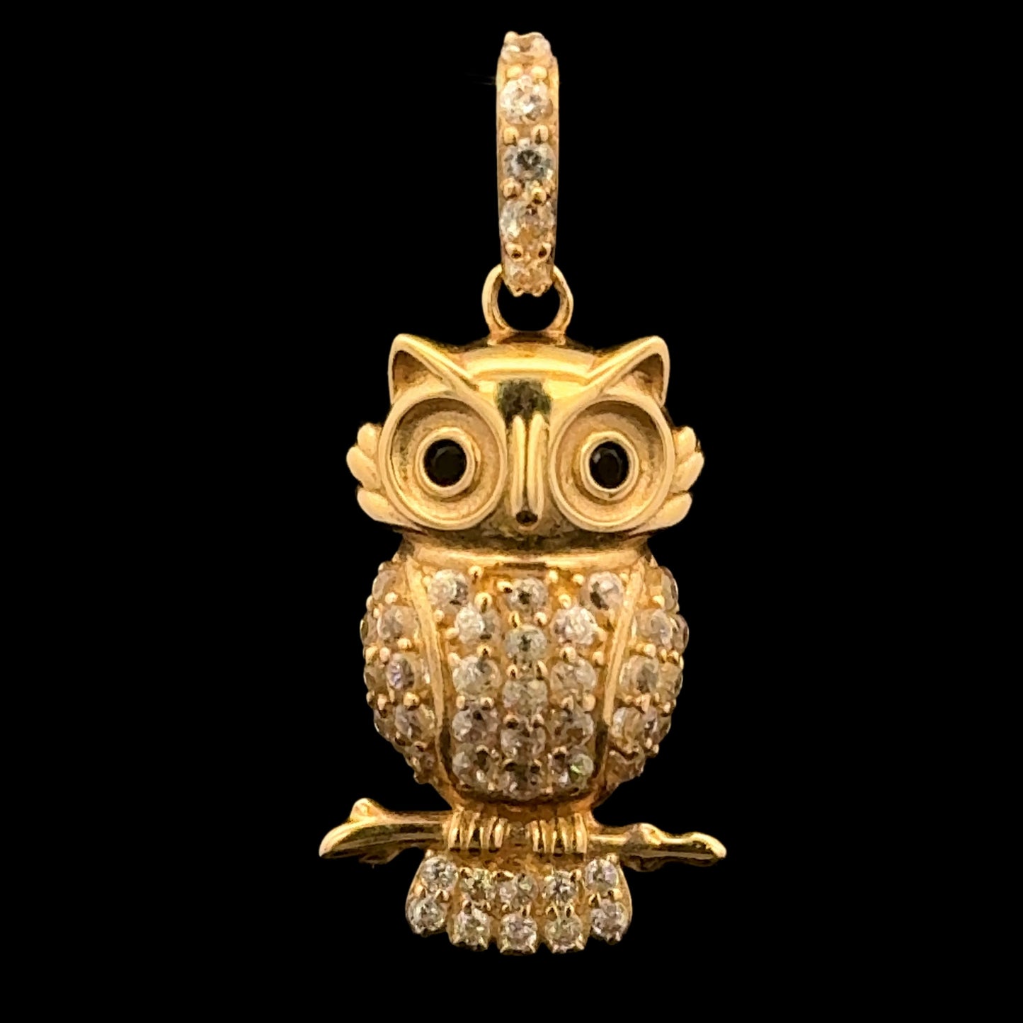 Owl Pendant (CZ) 2.6GR 14K