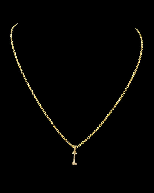 Letter I Necklace 2.3GR 14K 18"