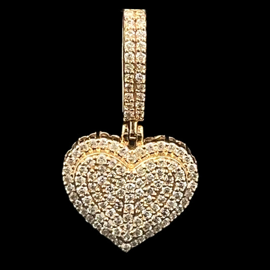 Yellow Gold Heart Pendant 0.48CT 1.5GR 14K