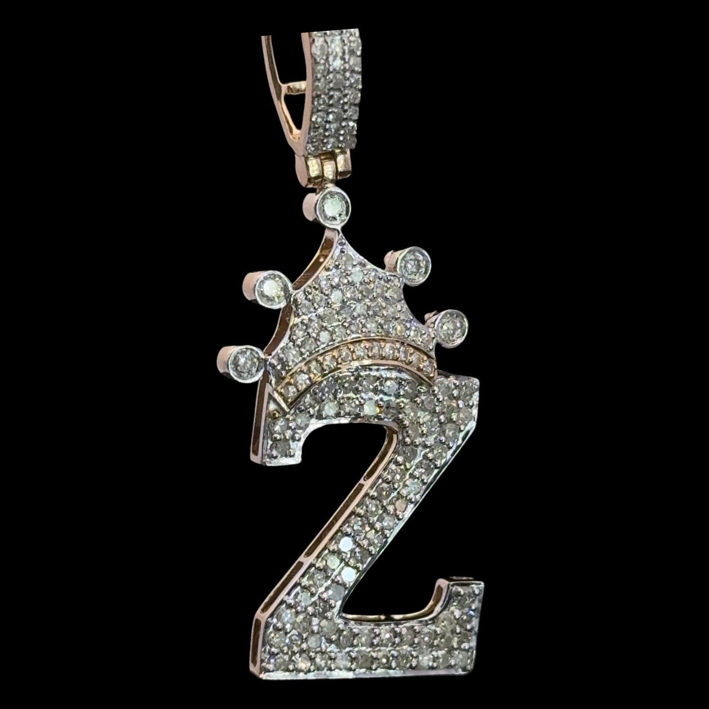 PENDANT LETRA Z CON CORONA DIAMANTES  3GR 0.79CT 14K (SLNPD 0172-Z)