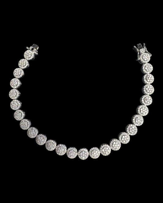 925 SILVER MOISSANITE FLOWER BRACELET (12.5GR 3.76CTW VVS 6MM 7")
