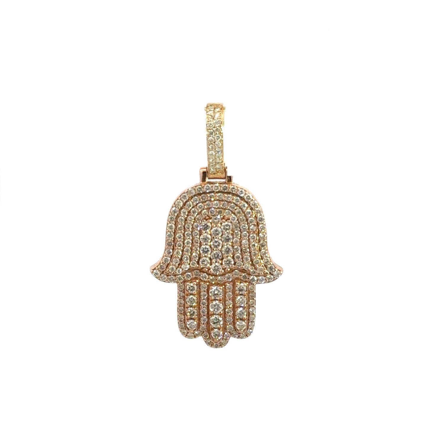 Colgante Hamsa de Oro Rosa 2.25CT 9.8GR 14K